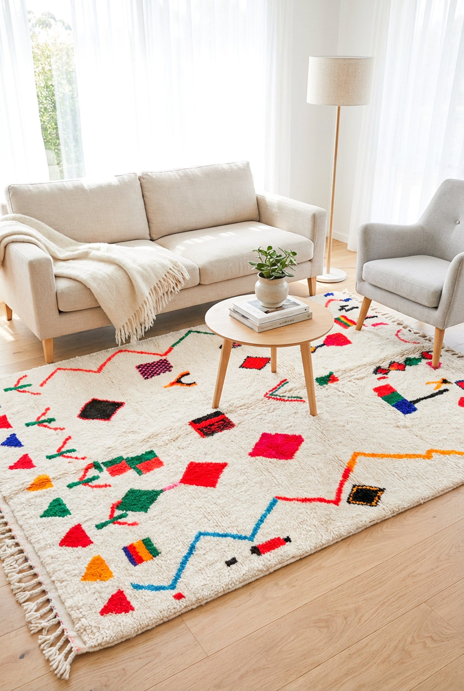 Tapis berbère coloré - n°1429