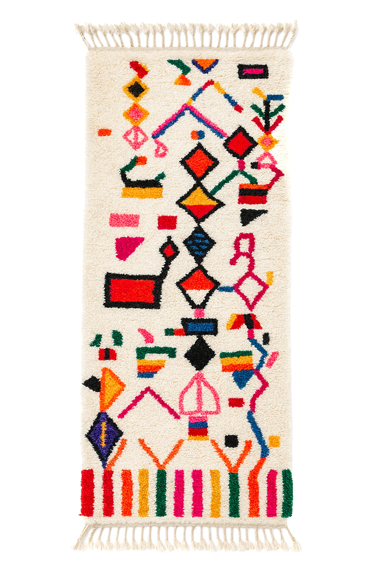 Tapis berbère de couloir coloré 88 x 263 cm - n°1870