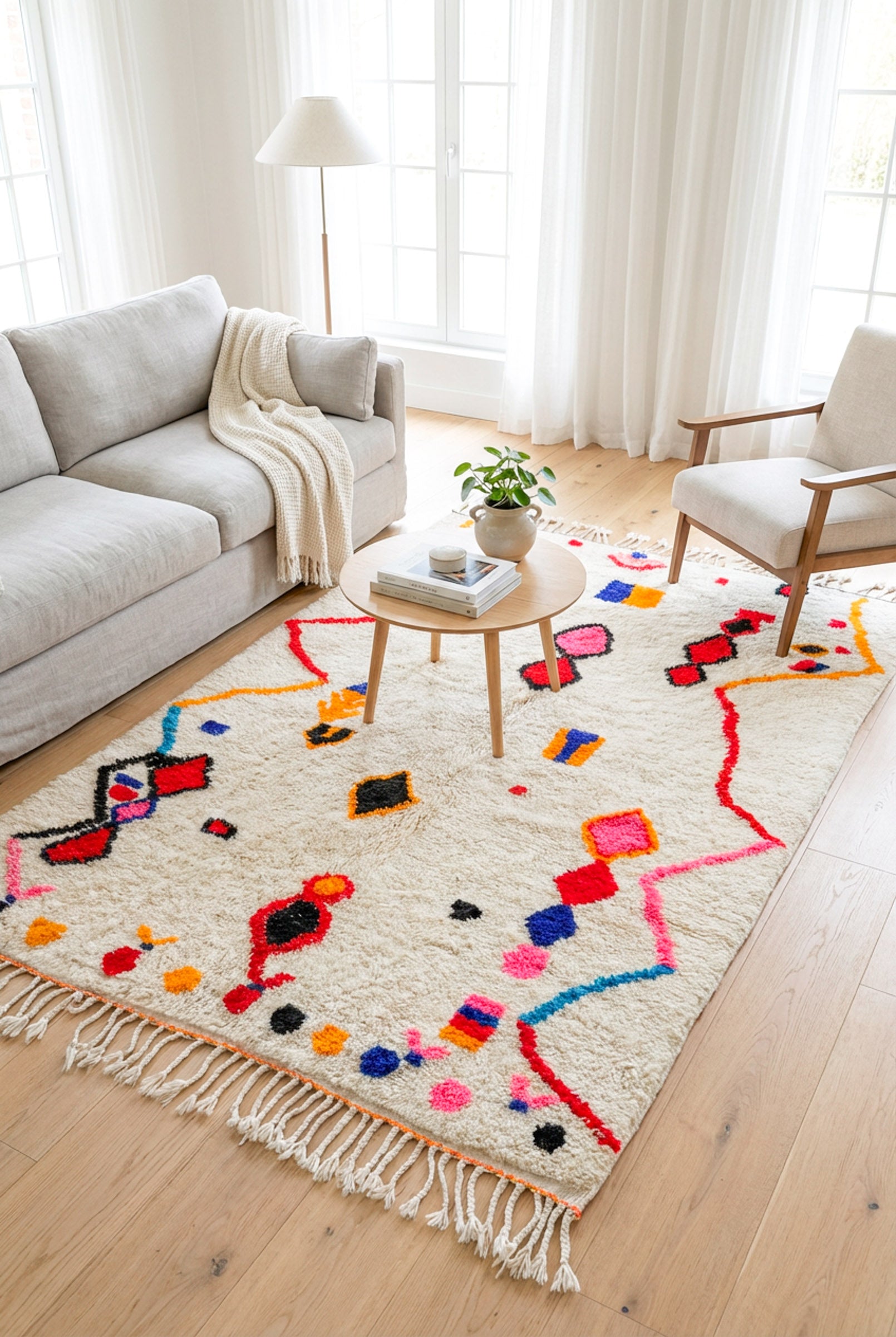 Tapis berbère coloré 151 x 242 cm - n°1924