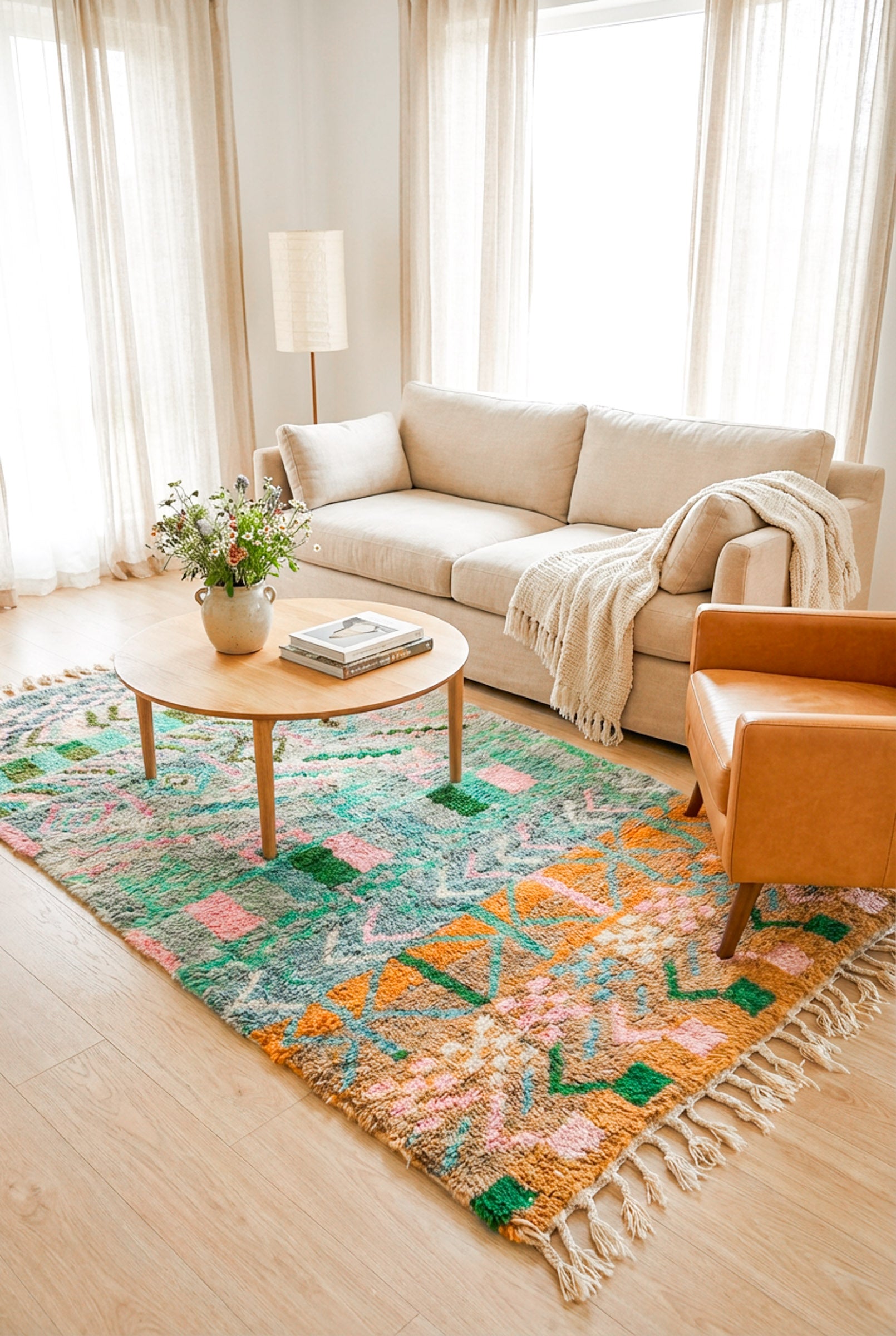 Farbenfroher Berberteppich 155 x 283 cm - Nr. 2077