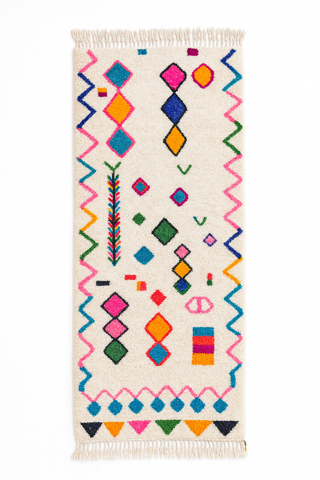 Tapis de couloir berbère coloré 108 x 347 cm - n°2235