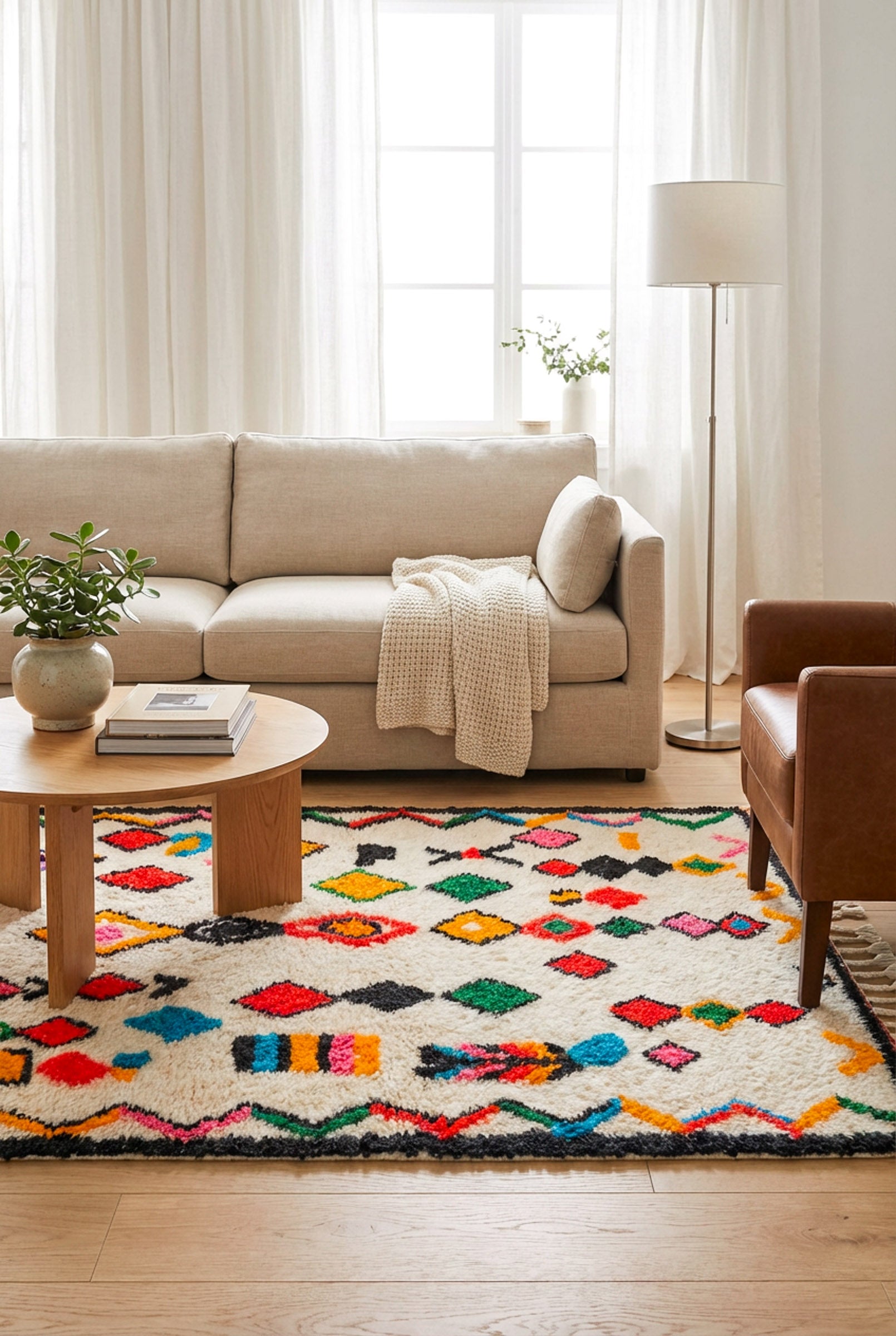 Bunter Berberteppich 104 x 170 cm - Nr. 2444