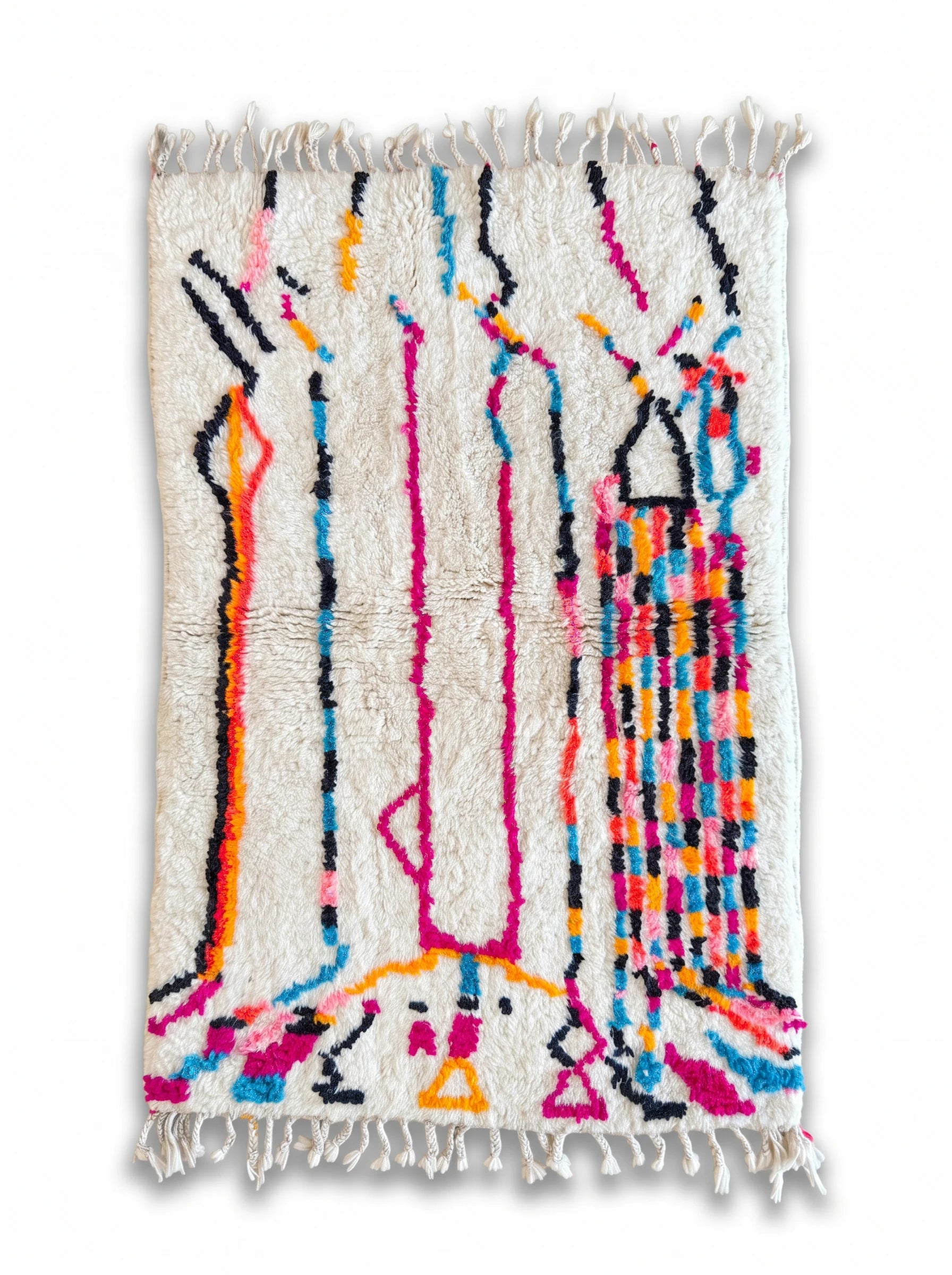 Tapis berbère coloré 107 x 173 cm, fait main en laine | Tamazi