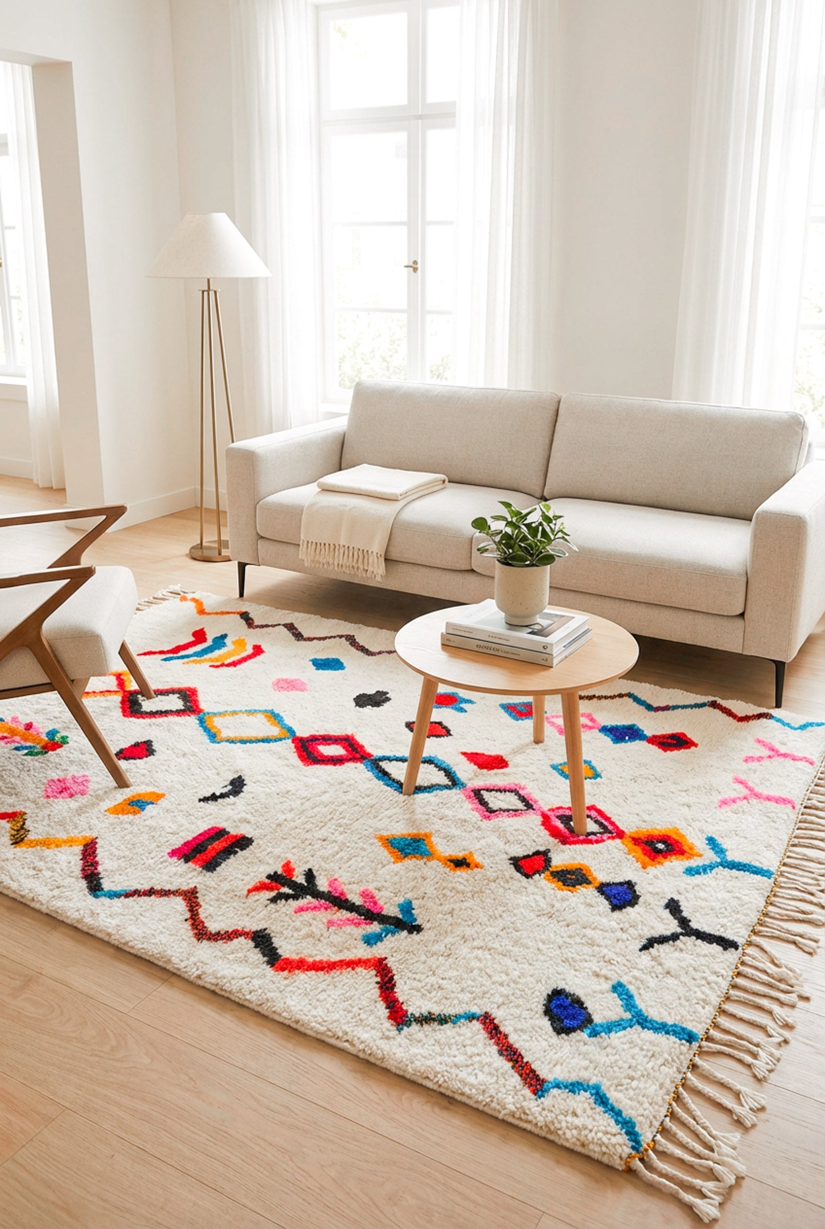 Colorful Berber carpet - n°630