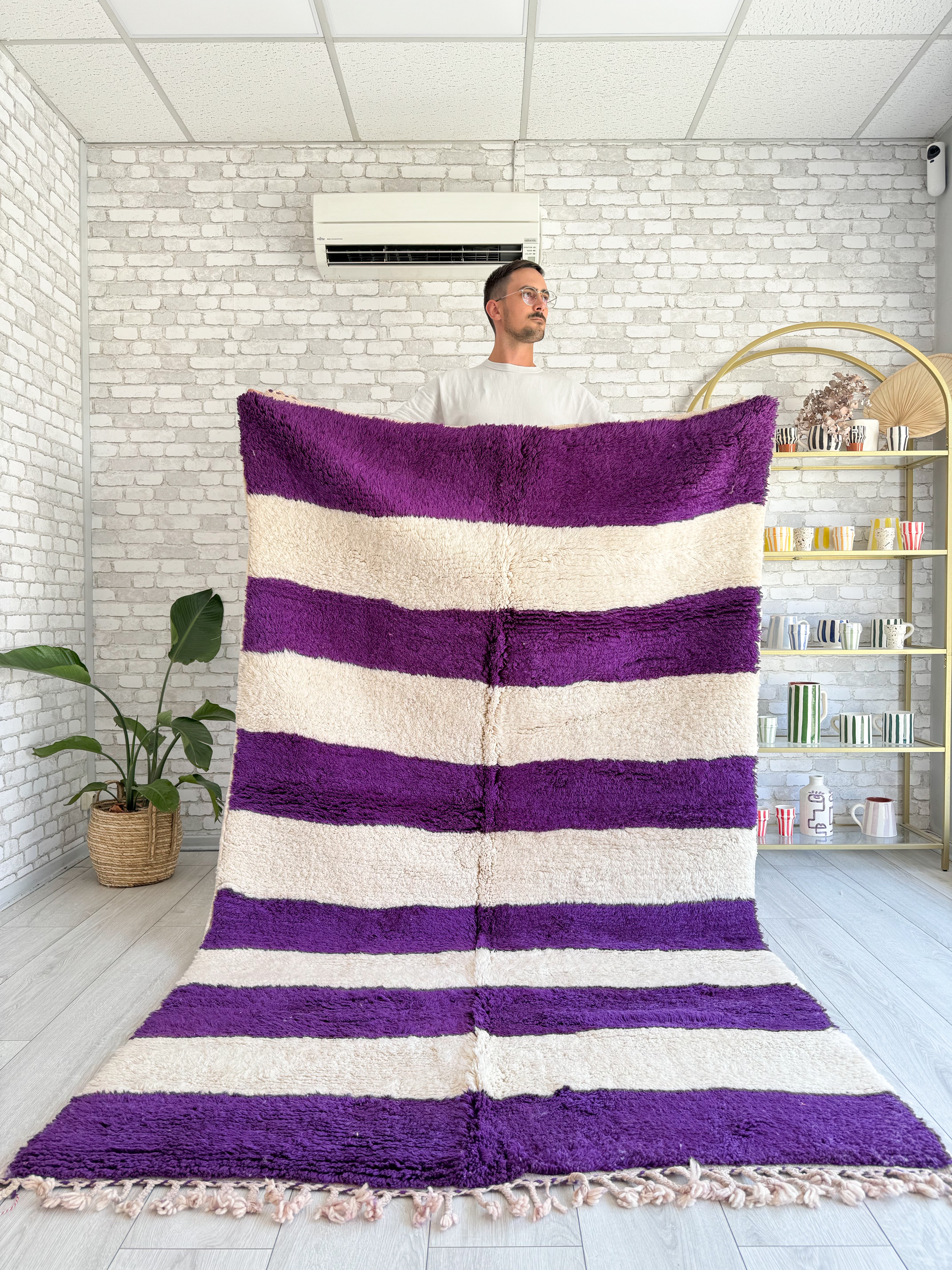 Blauer Berberteppich Majorelle, farbenfroher Beni Ouarain – Nr. 682