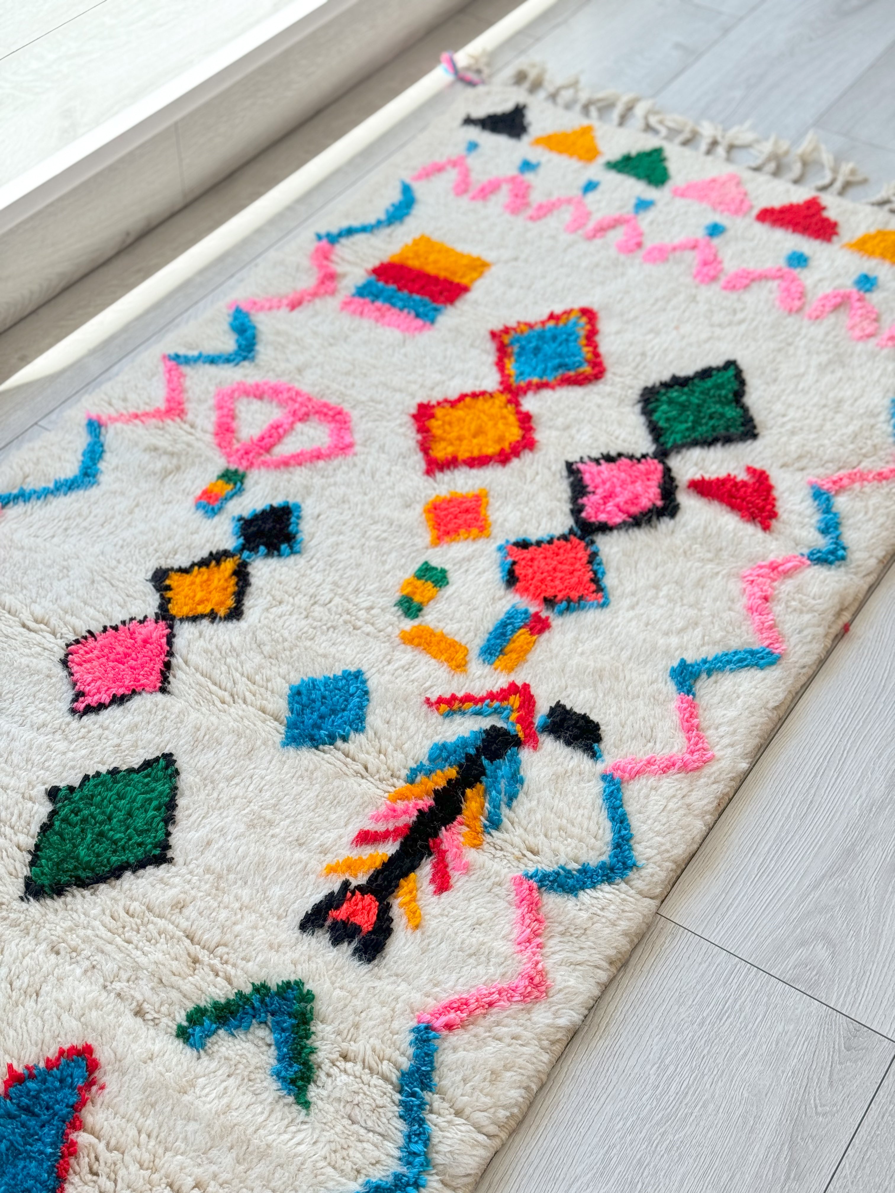 Tapis berbère de couloir coloré - n°1427