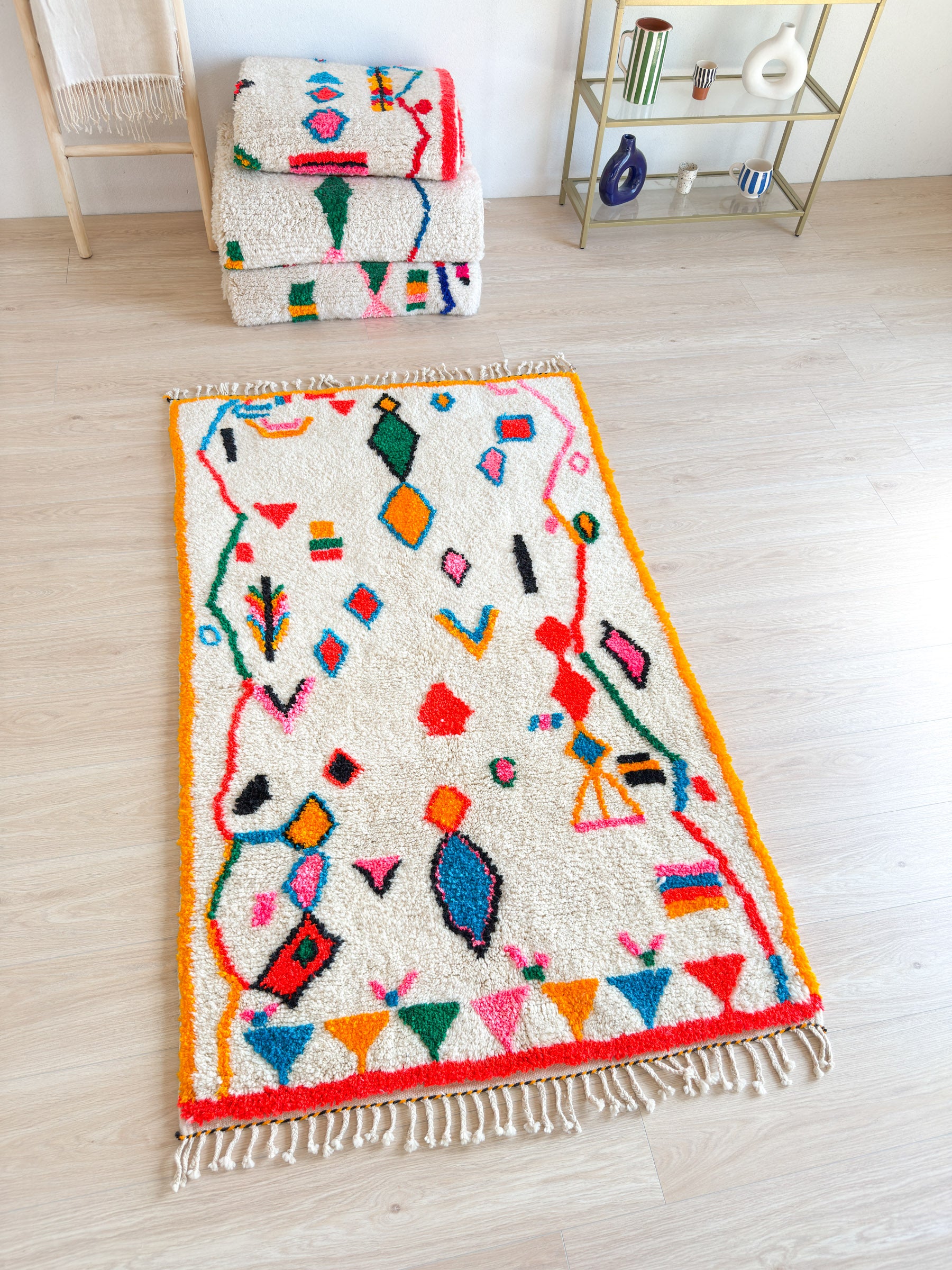 Colorful Berber rug 113 x 200 cm - n°1941