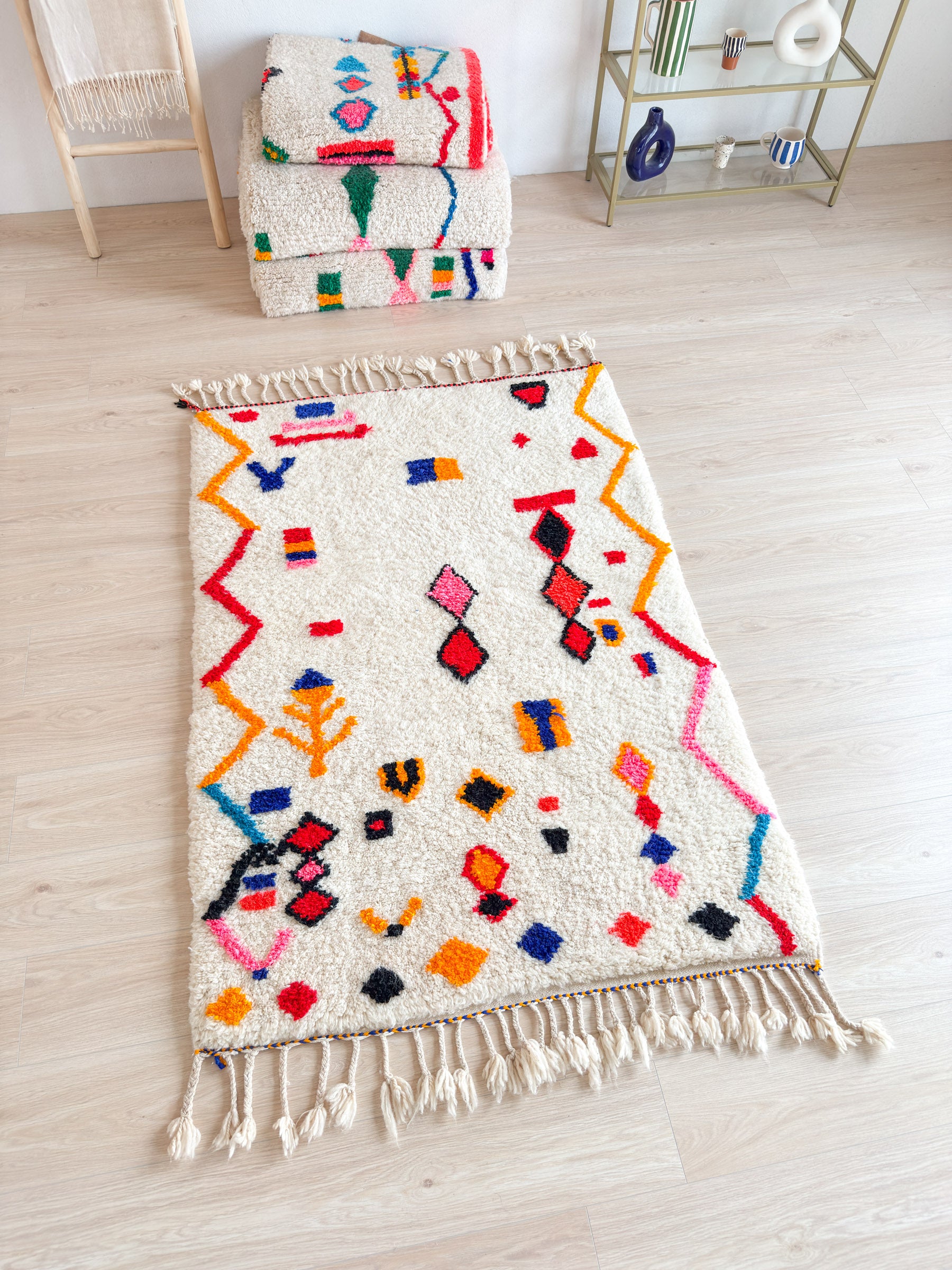 Tapis berbère coloré 119 x 195 cm - n°1947