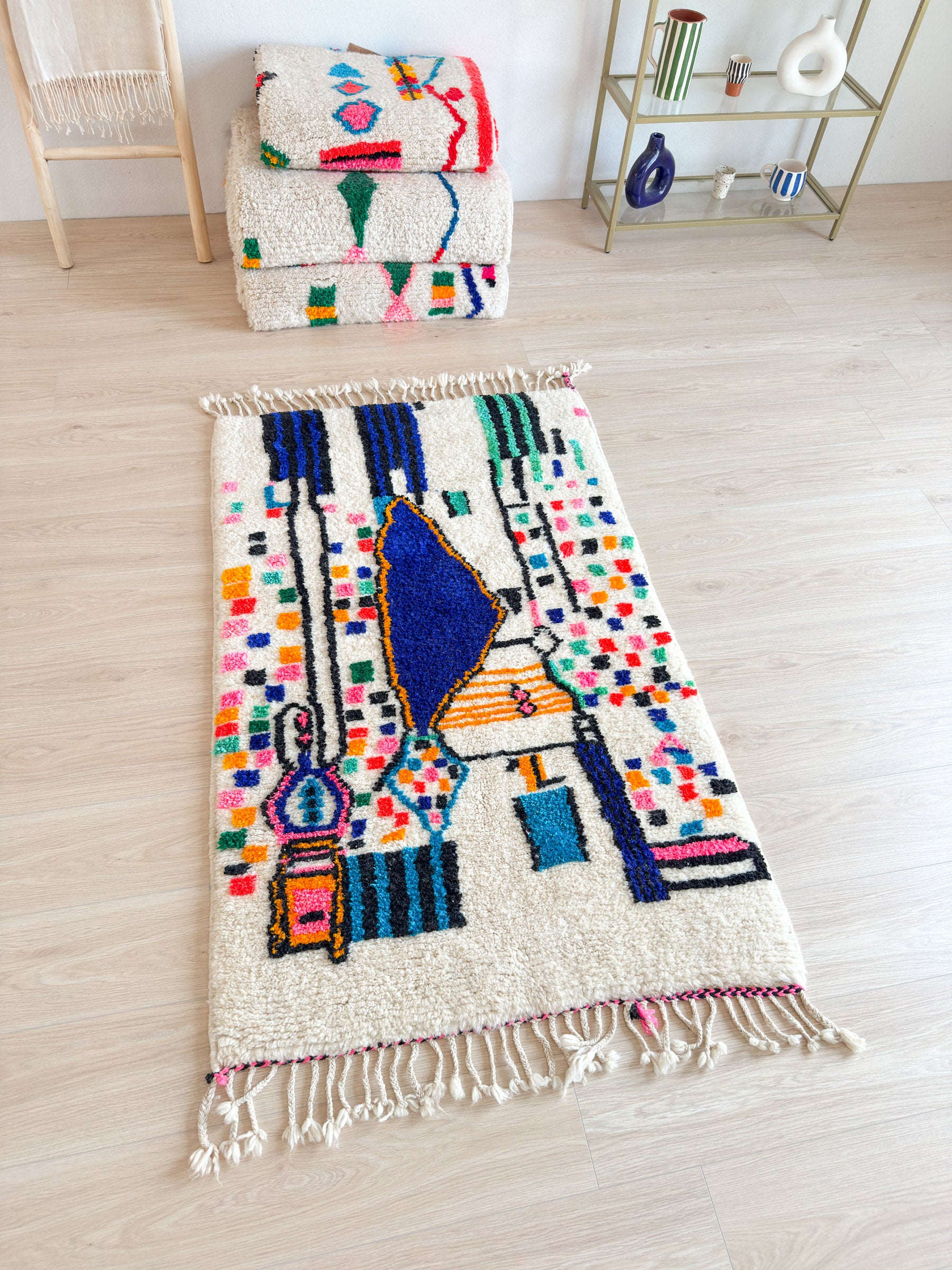 Colorful Berber rug 100 x 178 cm - n°1950