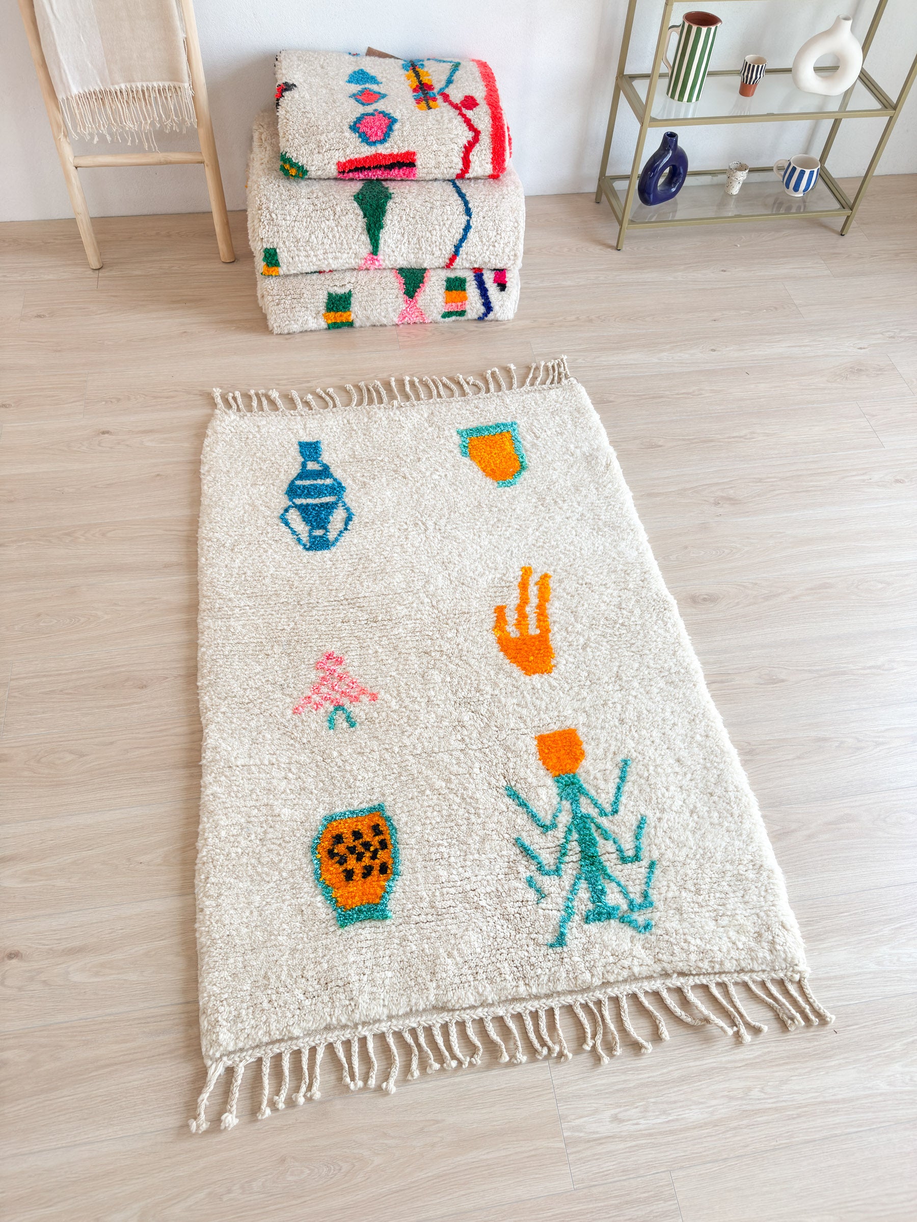 Colorful Berber rug 111 x 177 cm - n°1936
