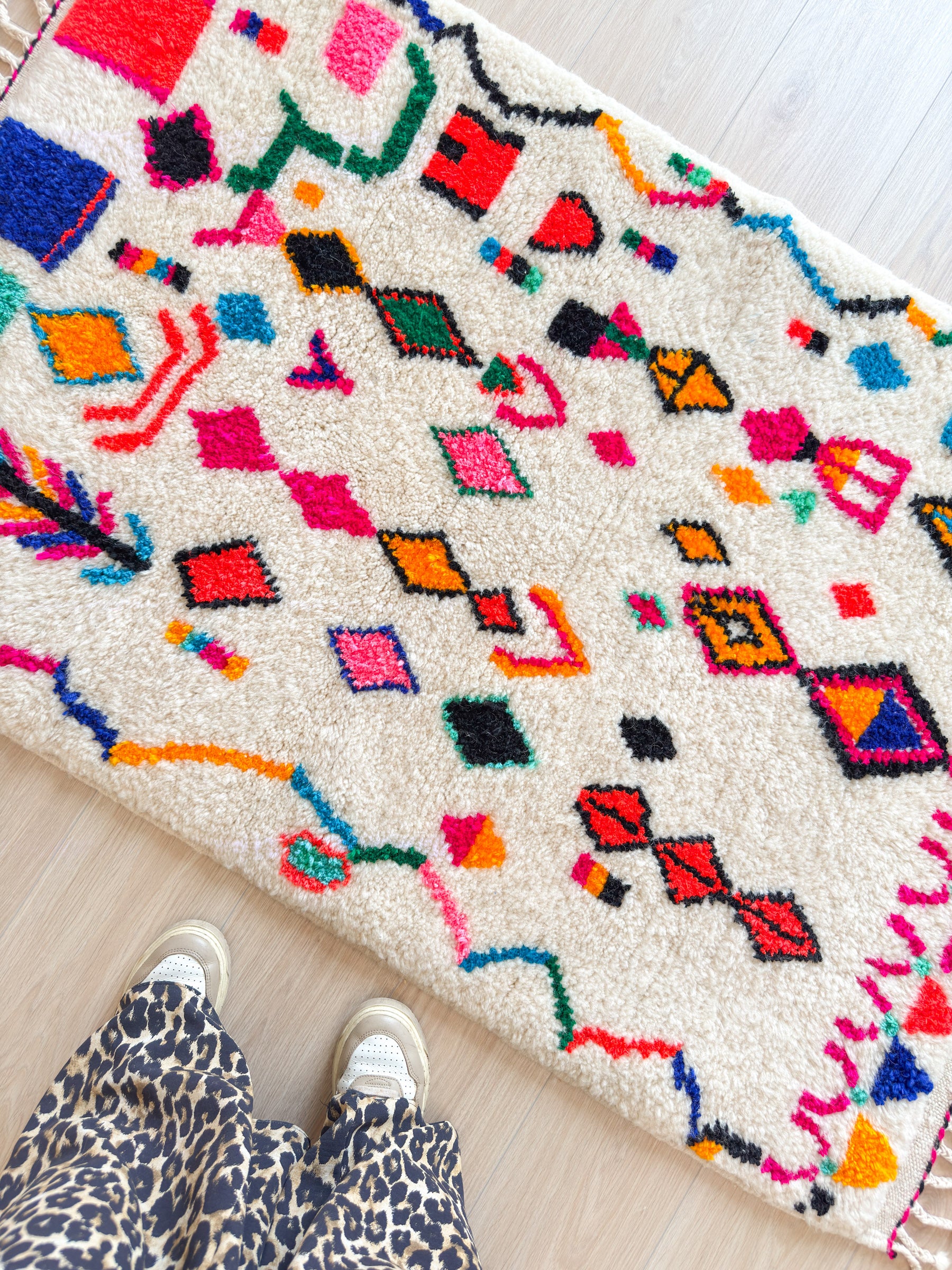 Tapis berbère coloré 96 x 165 cm - n°2058