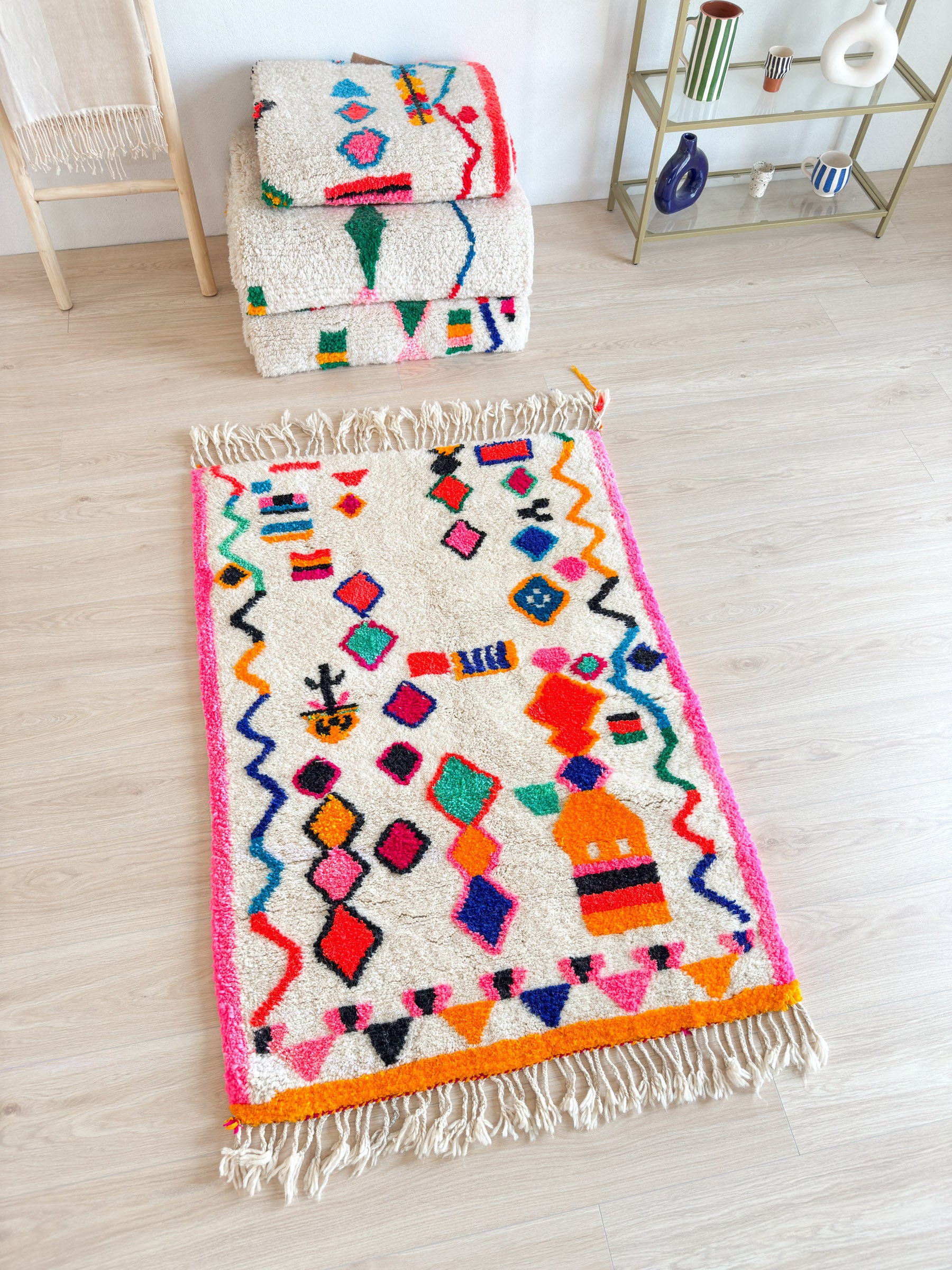 Tapis berbère coloré 104 x 170 cm - n°2056