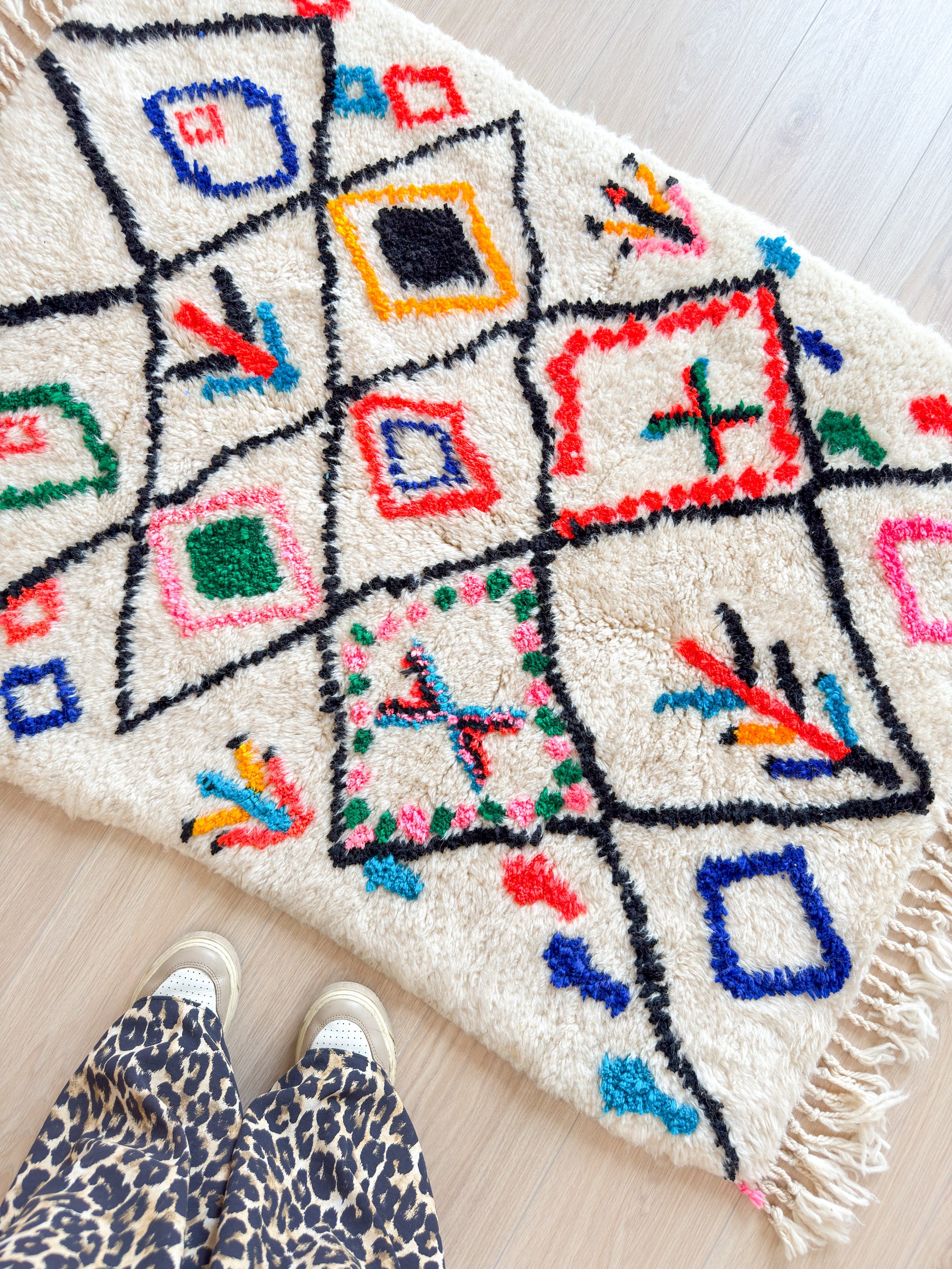 Tapis berbère coloré 96 x 145 cm - n°2068