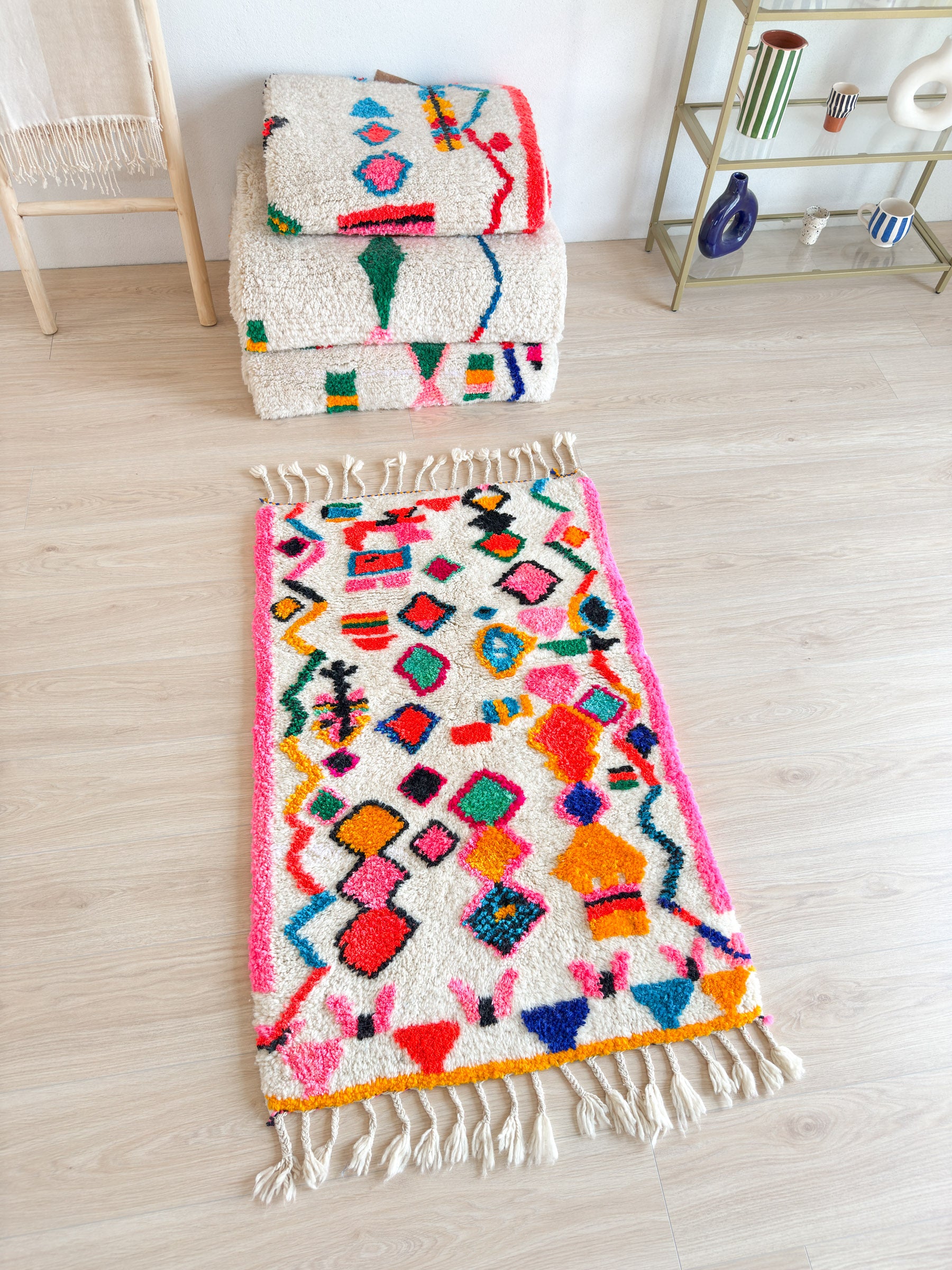 Colorful Berber rug 81 x 147 cm - n°2069