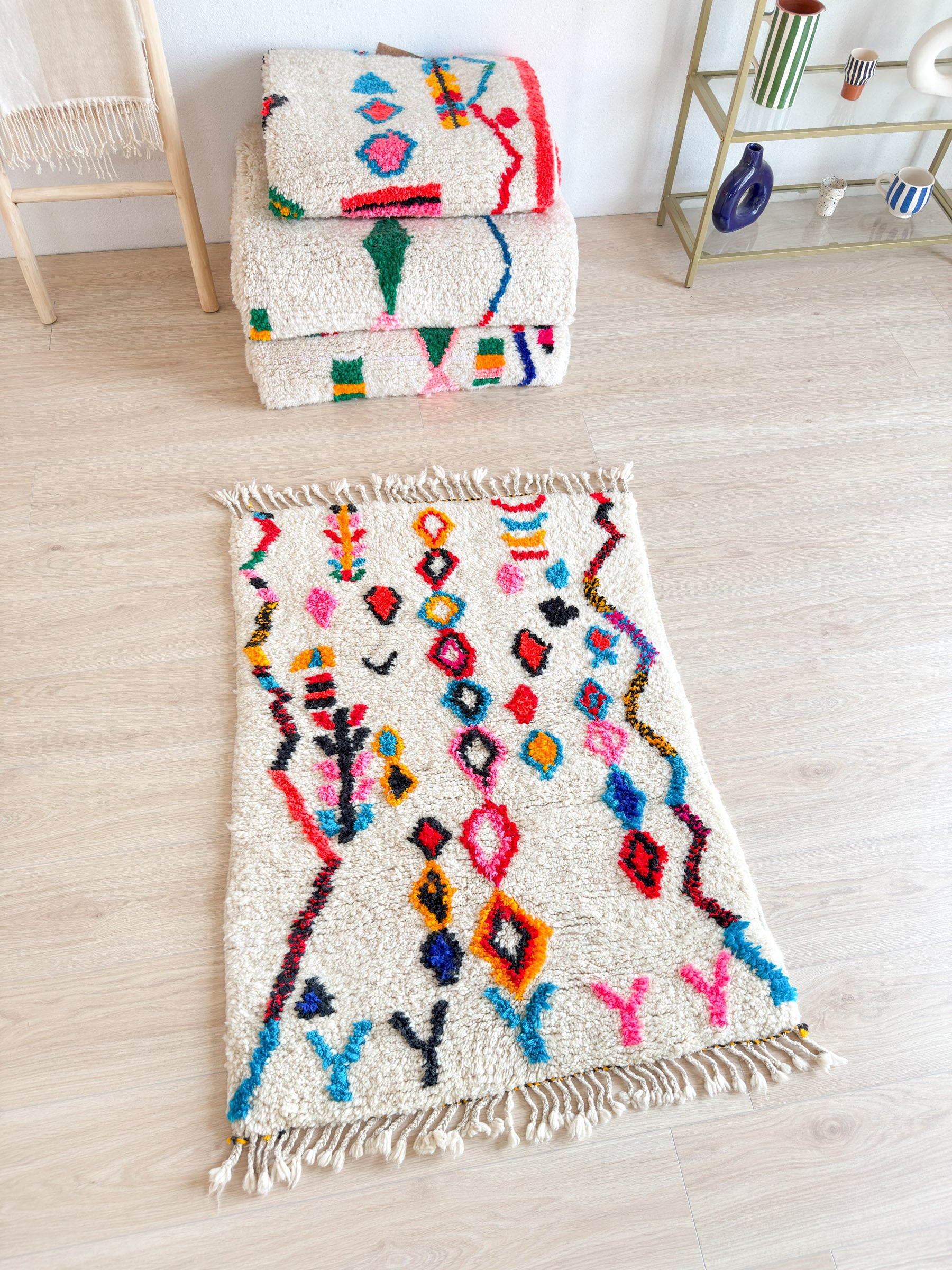 Farbenfroher Berberteppich 91 x 135 cm - Nr. 2081