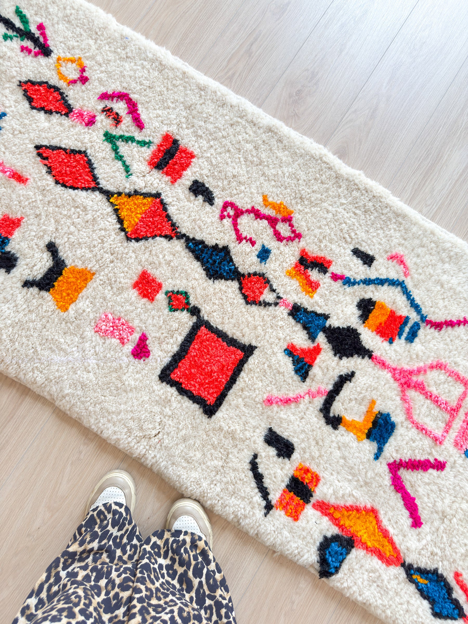 Colorful Berber runner rug 87 x 253 cm - no. 1942
