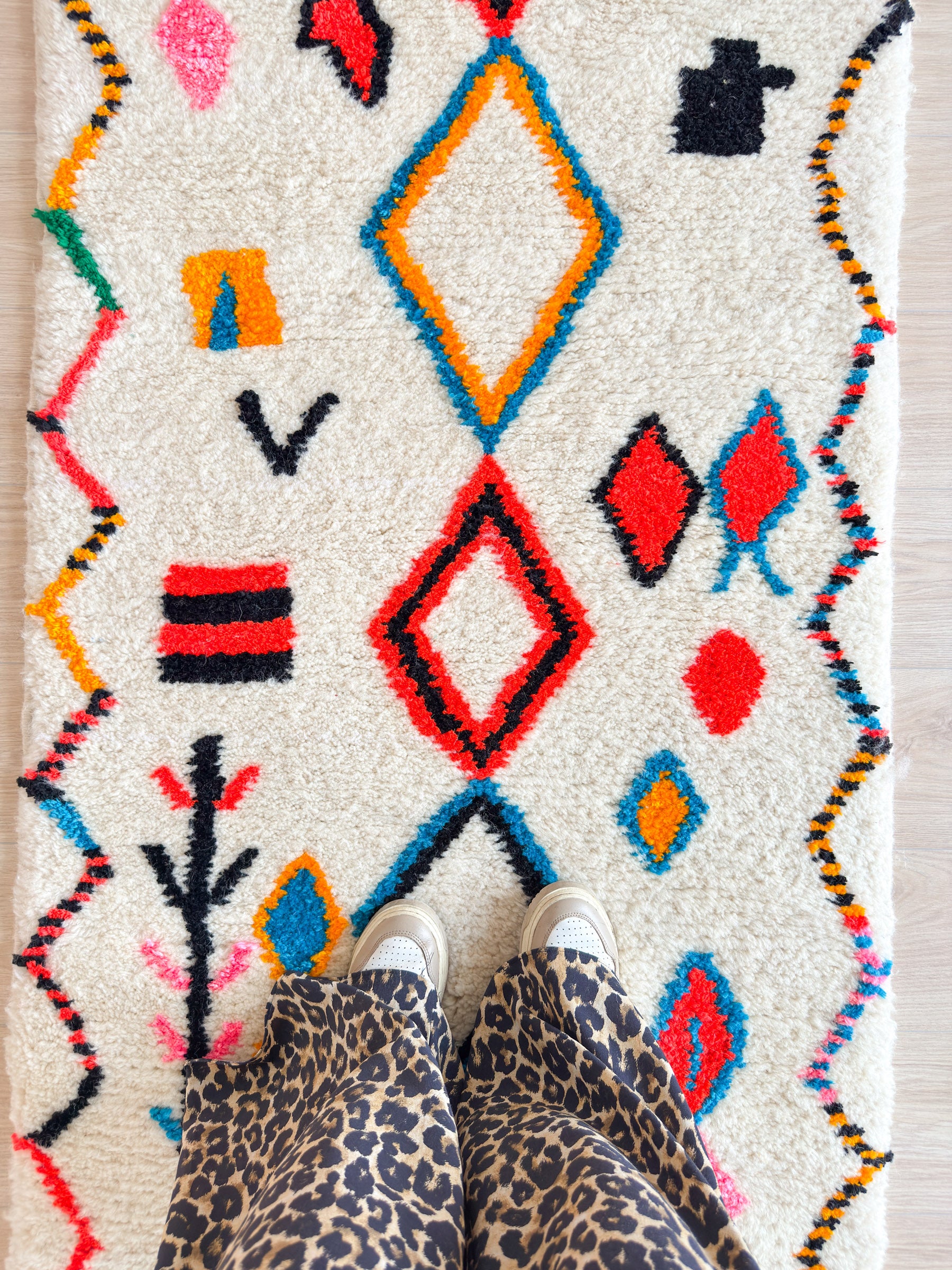 Farbenfroher Berber-Läuferteppich 91 x 257 cm - Nr. 2142