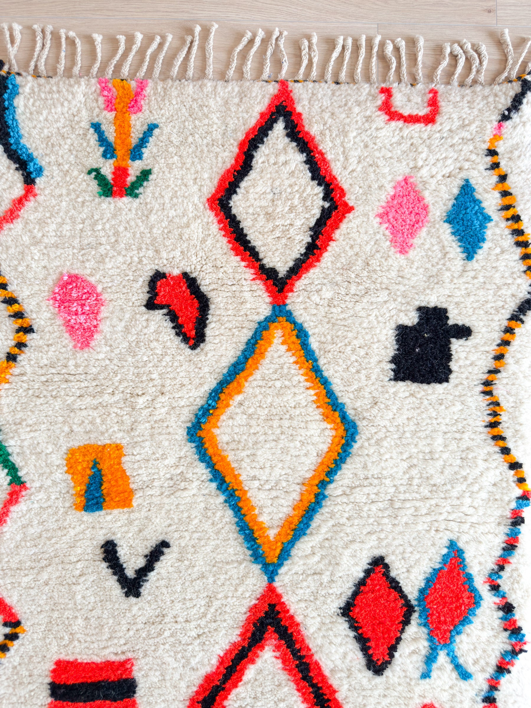 Farbenfroher Berber-Läuferteppich 91 x 257 cm - Nr. 2142