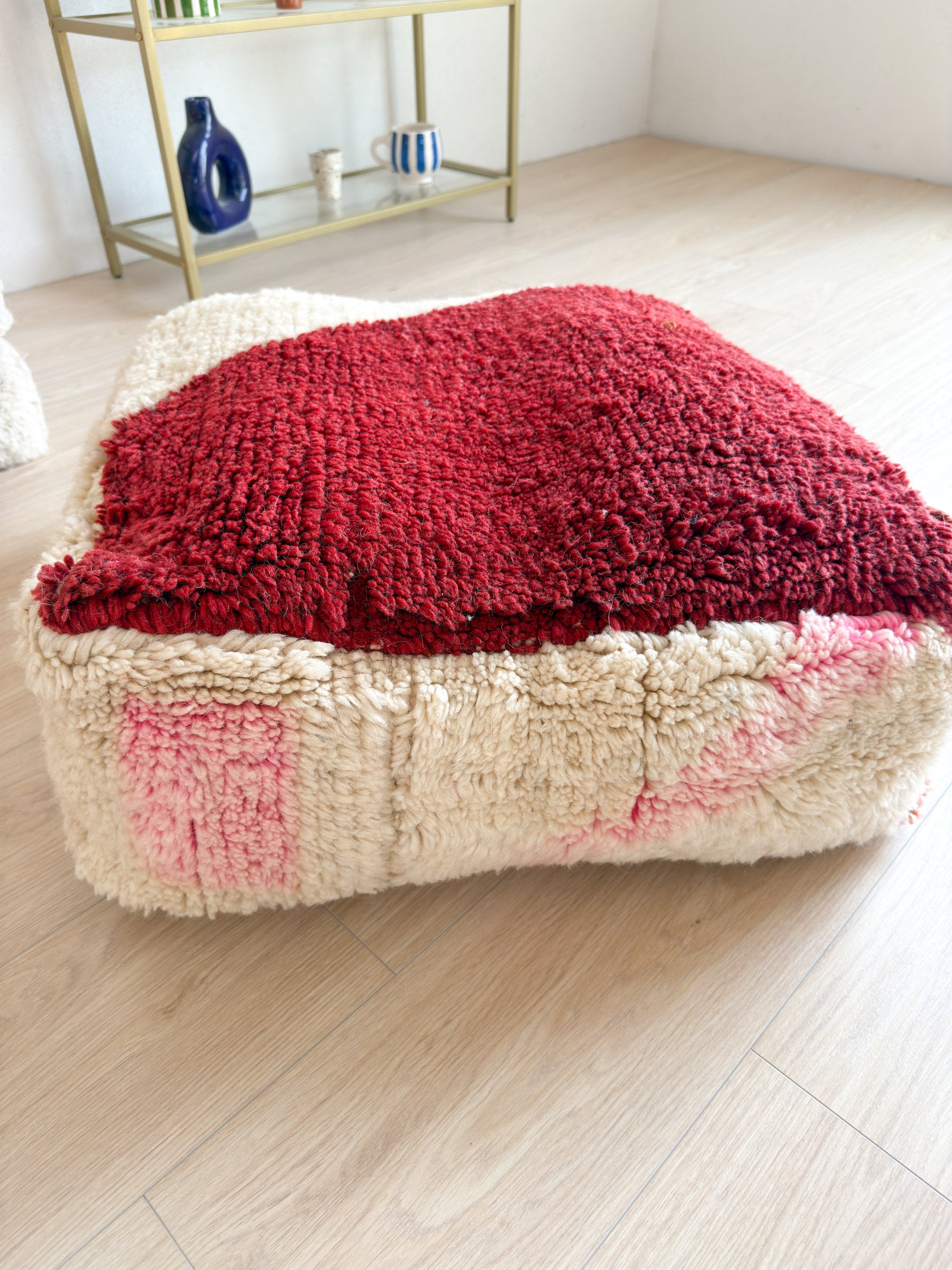 Moroccan pouf, colorful Berber pouf - 60 x 60 cm - n°21