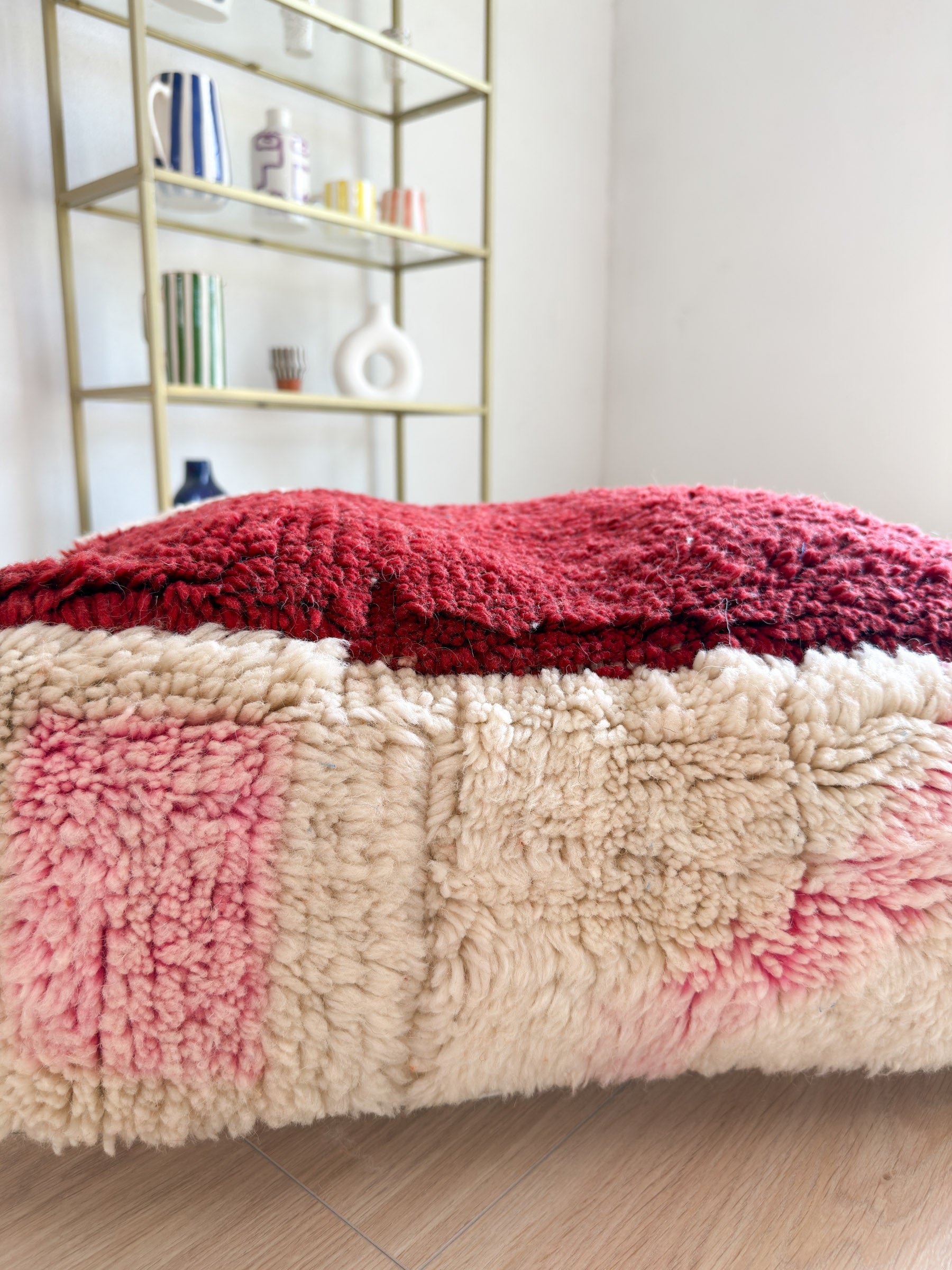 Moroccan pouf, colorful Berber pouf - 60 x 60 cm - n°21