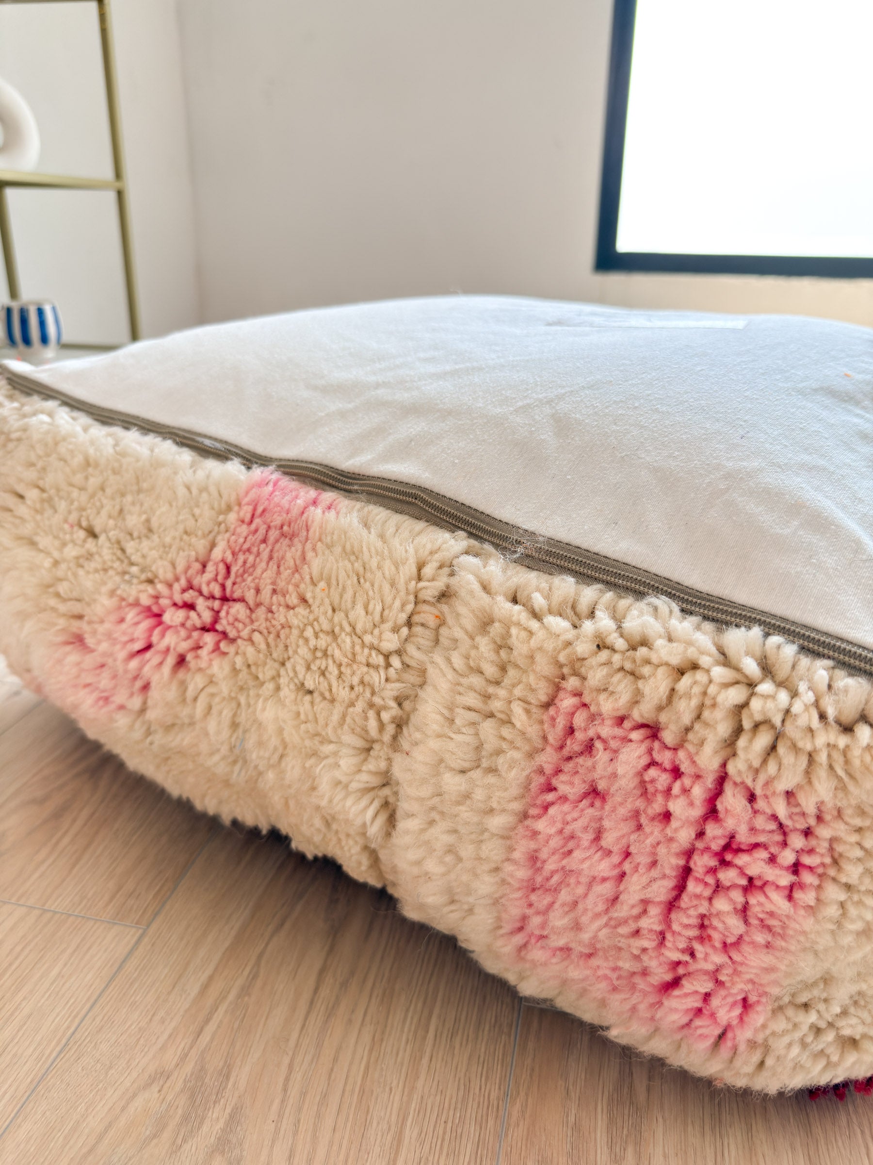 Moroccan pouf, colorful Berber pouf - 60 x 60 cm - n°21
