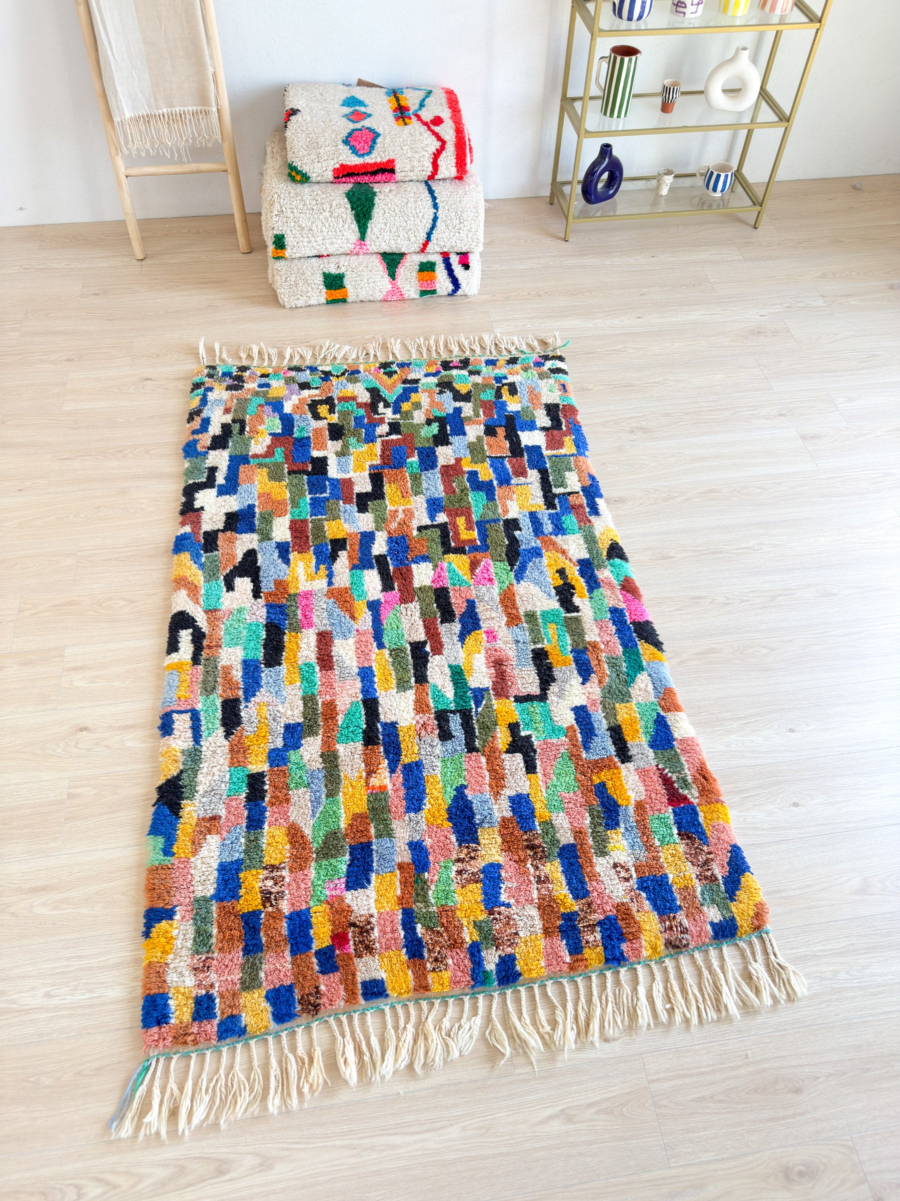 Farbenfroher Berberteppich 127 x 230 cm - Nr. 2071