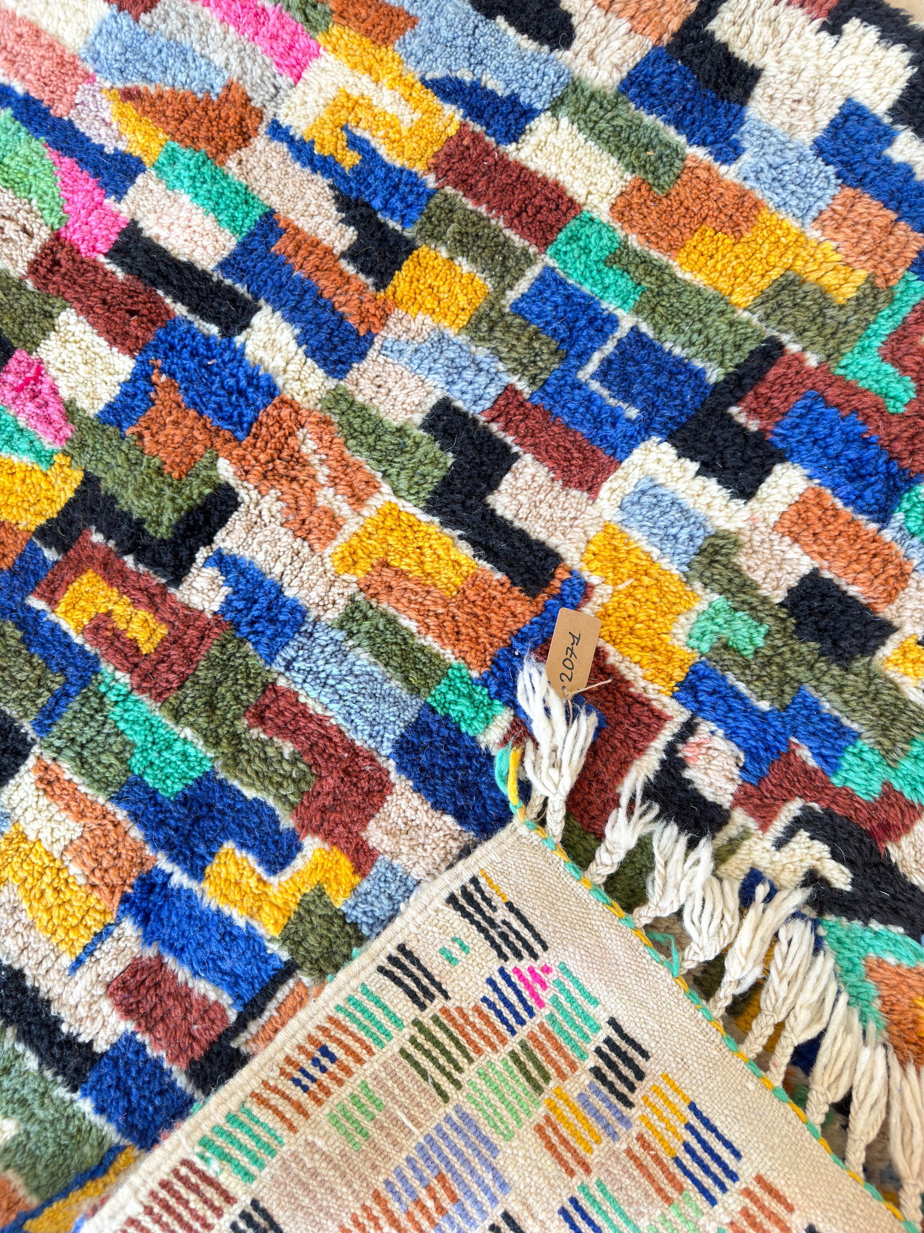 Farbenfroher Berberteppich 127 x 230 cm - Nr. 2071