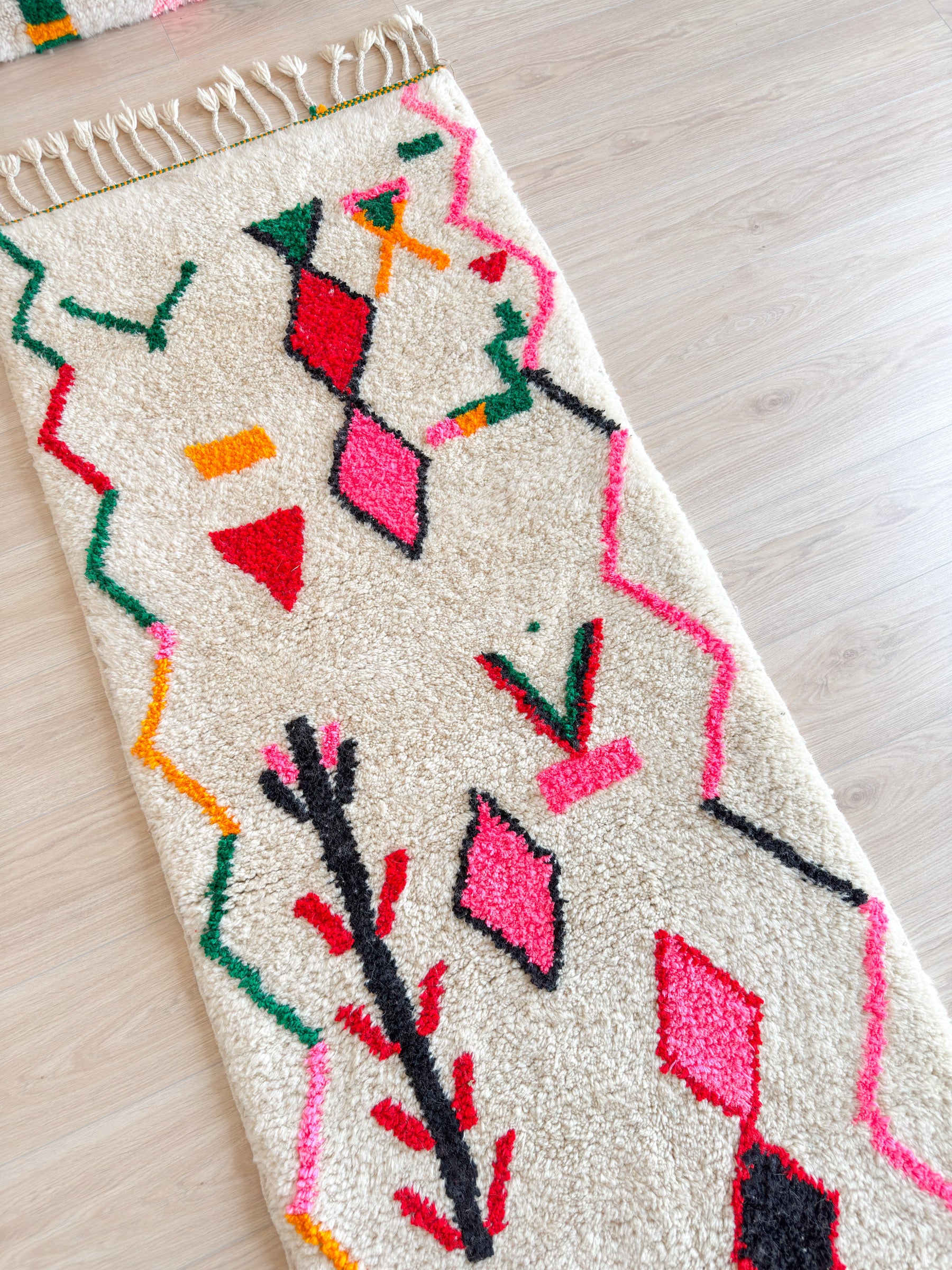 Tapis de couloir berbère coloré 86 x 405 cm - n°2072