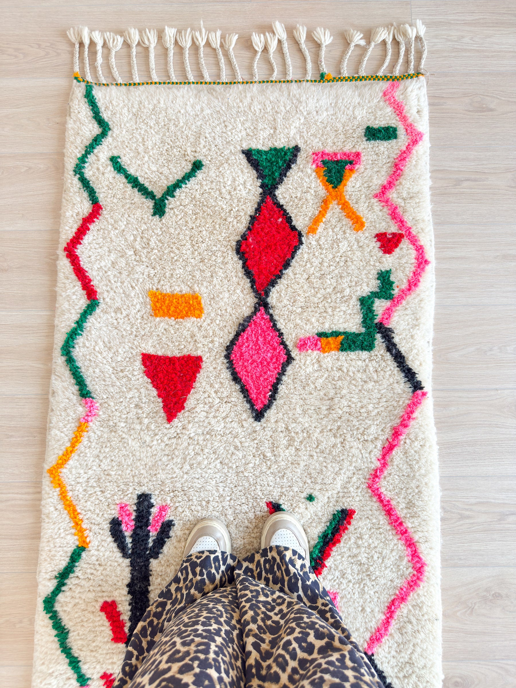 Tapis de couloir berbère coloré 86 x 405 cm - n°2072