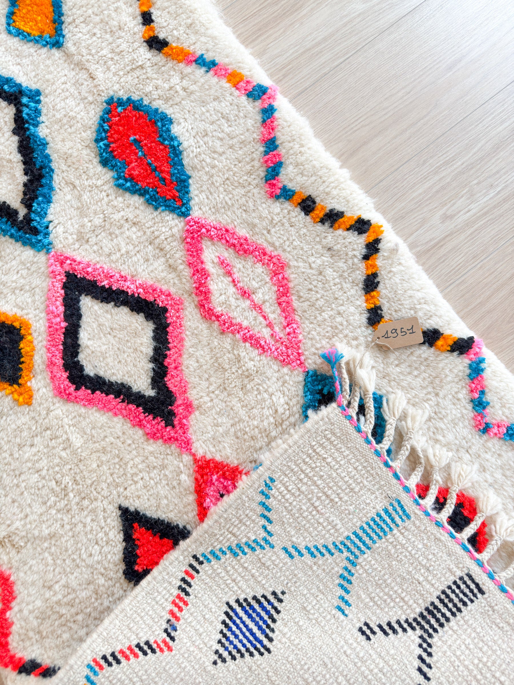 Tapis de couloir berbère coloré 87 x 320 cm - n°1951