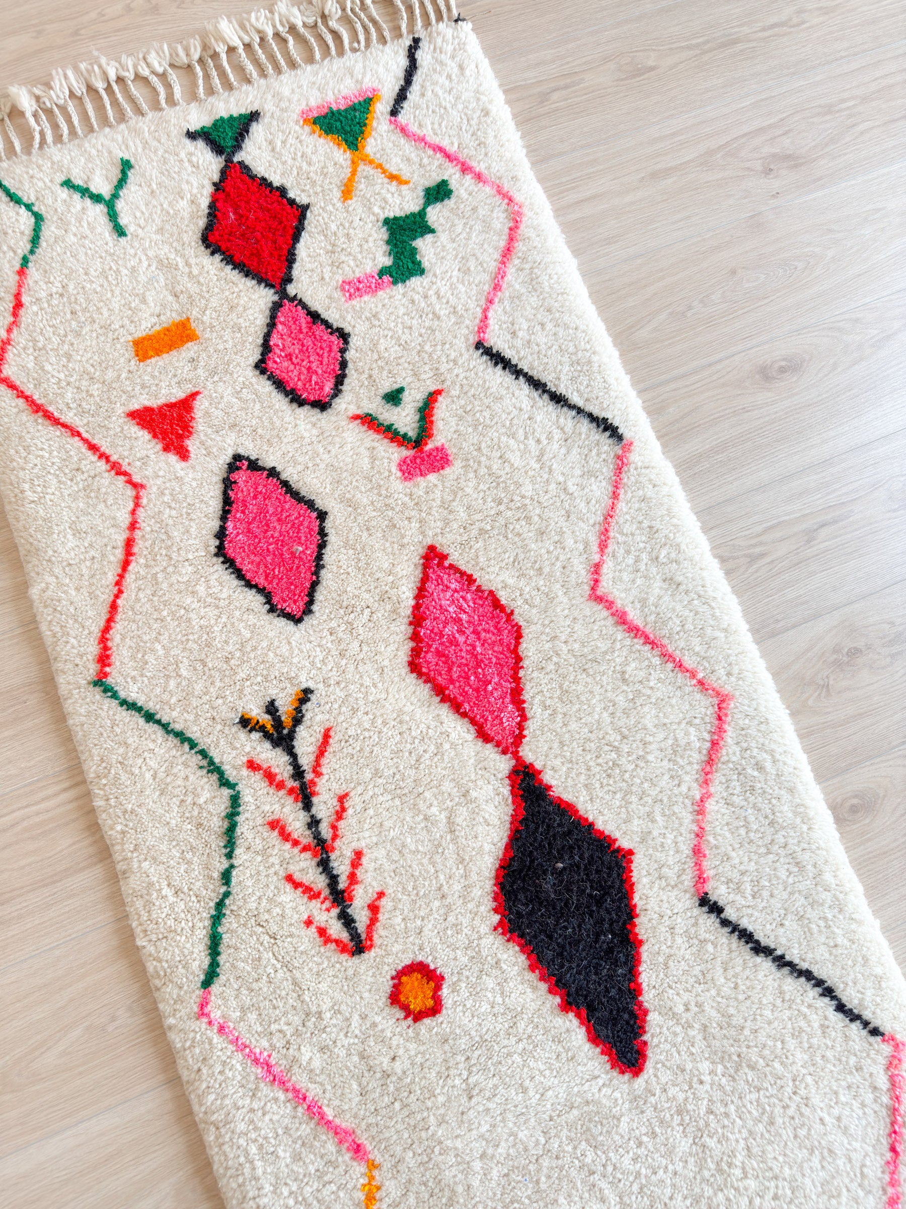 Tapis de couloir berbère coloré 85 x 354 cm - n°2087