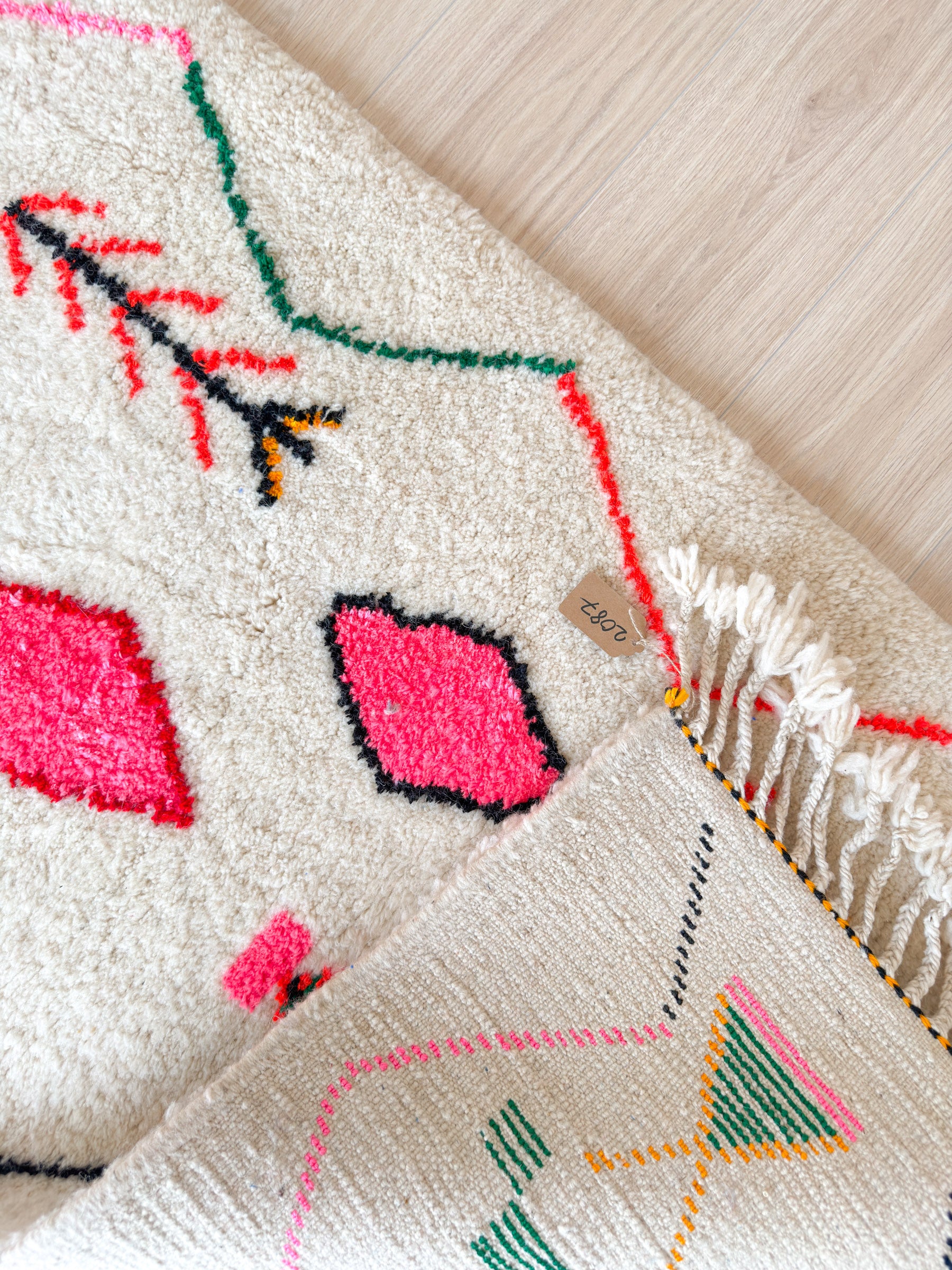 Tapis de couloir berbère coloré 85 x 354 cm - n°2087