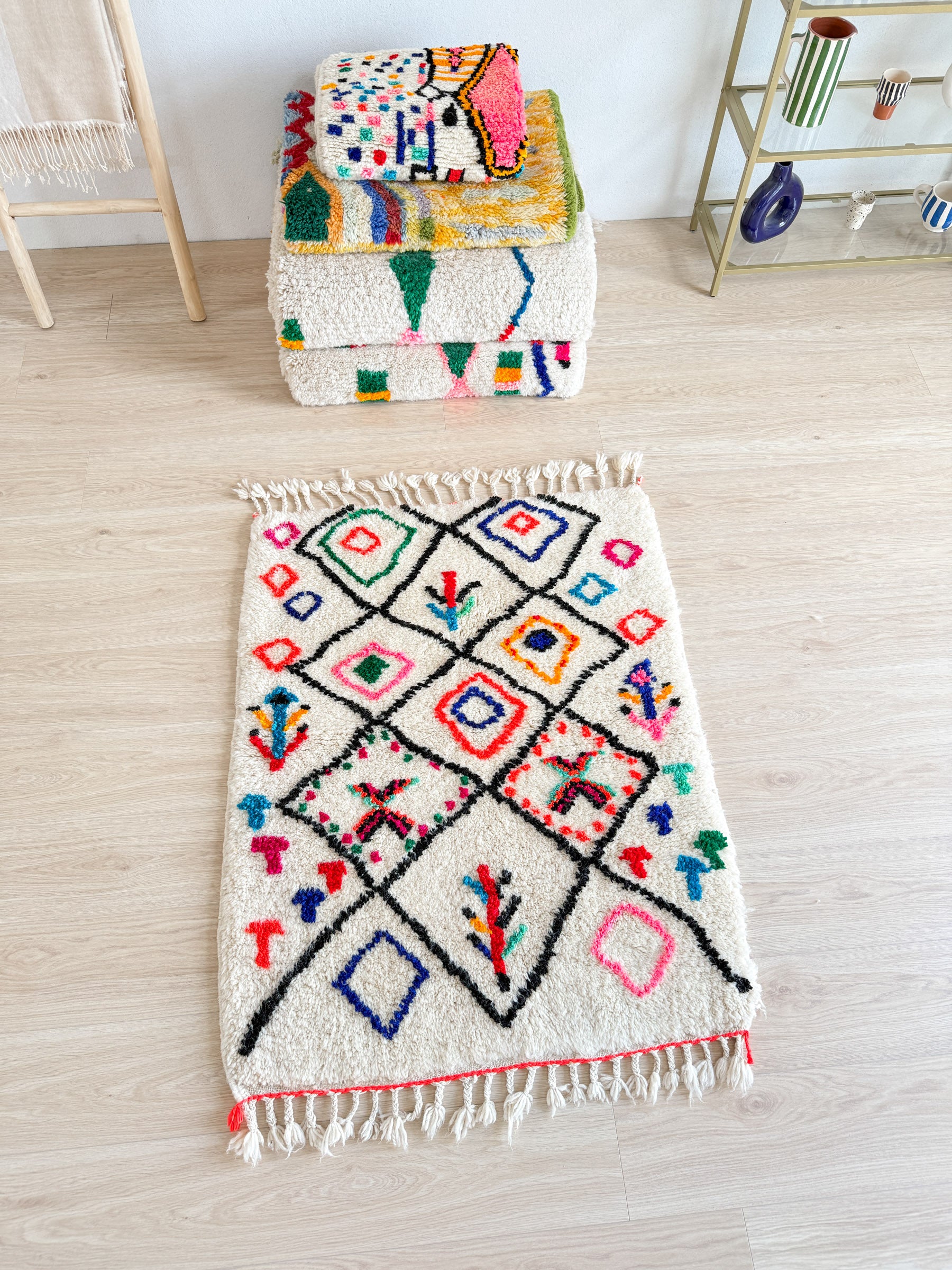 Colorful Berber rug 98 x 140 cm - n°1993