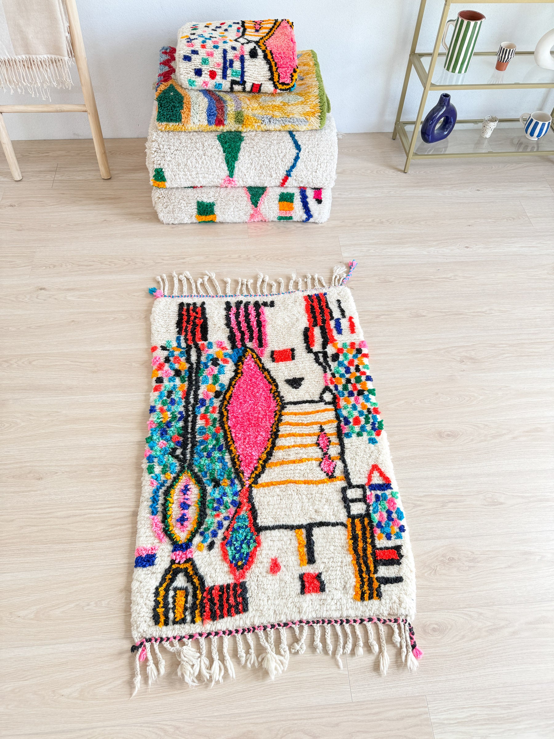 Colorful Berber rug 78 x 140 cm - n°1997