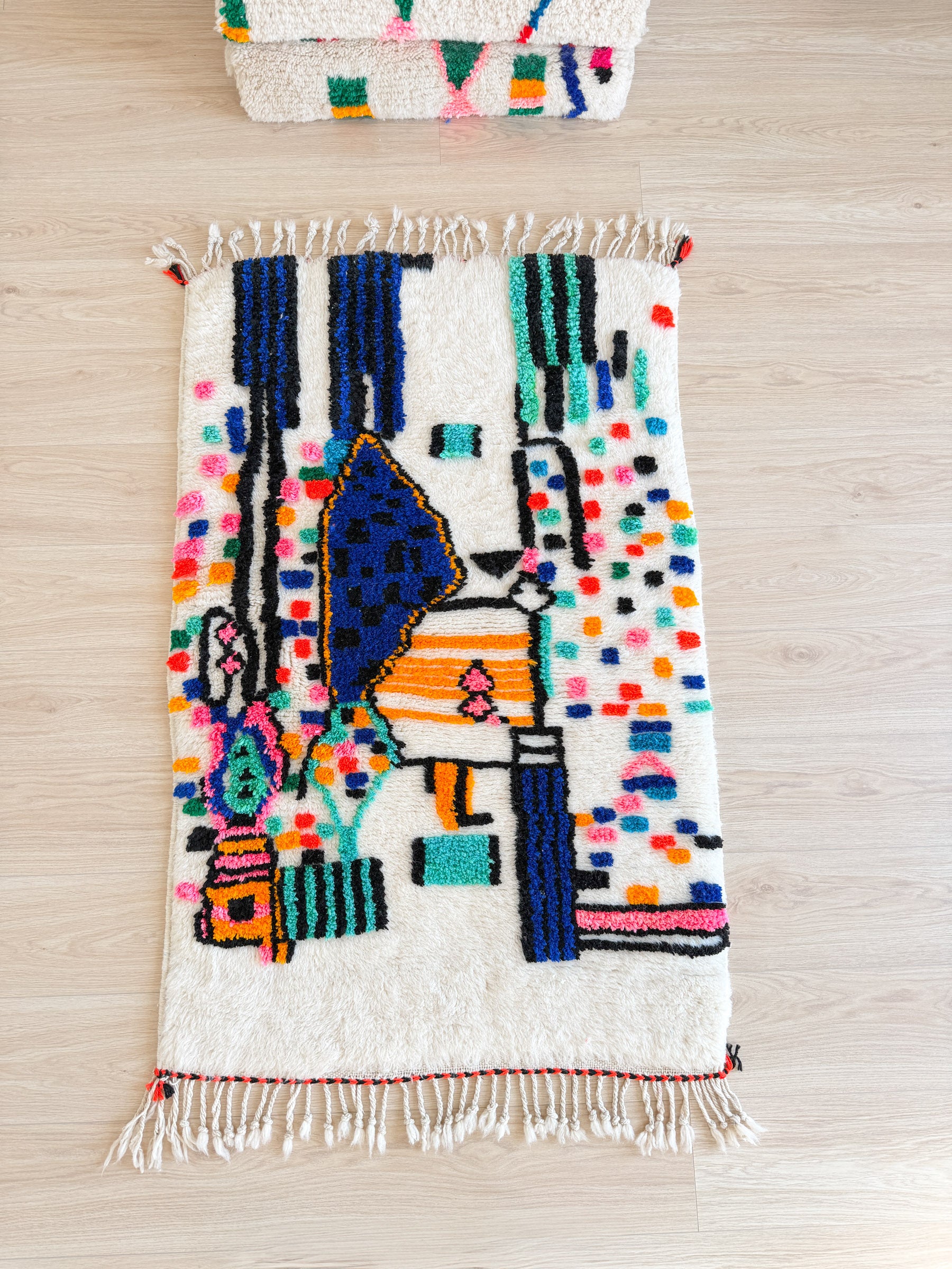 Tapis berbère coloré 93 x 162 cm - n°2459