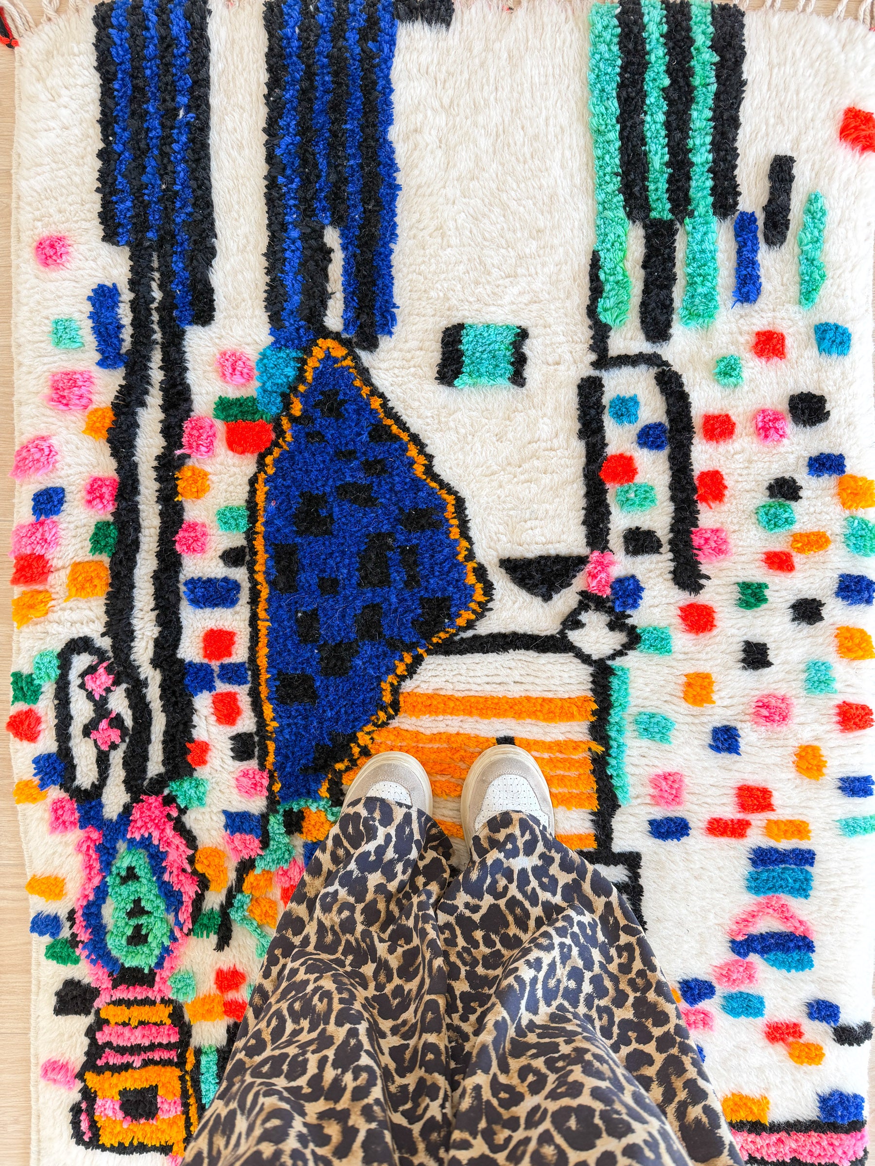 Tapis berbère coloré 93 x 162 cm - n°2459