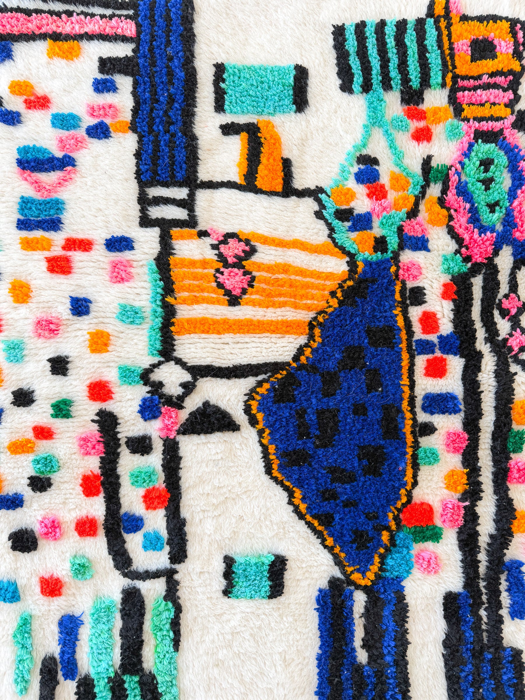 Bunter Berberteppich 93 x 162 cm - Nr. 2459