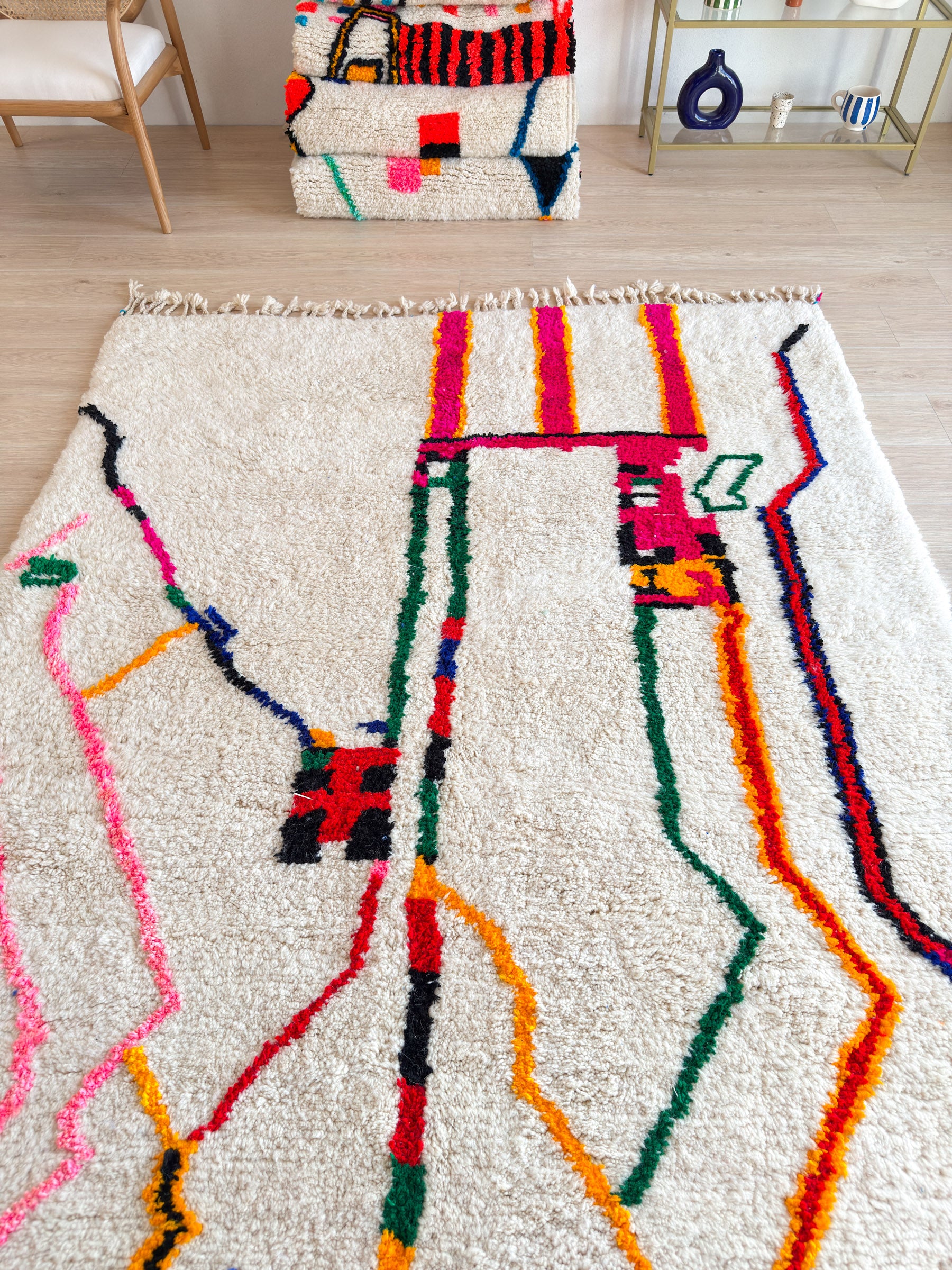 Farbenfroher Berberteppich 185 x 296 cm - Nr. 1619