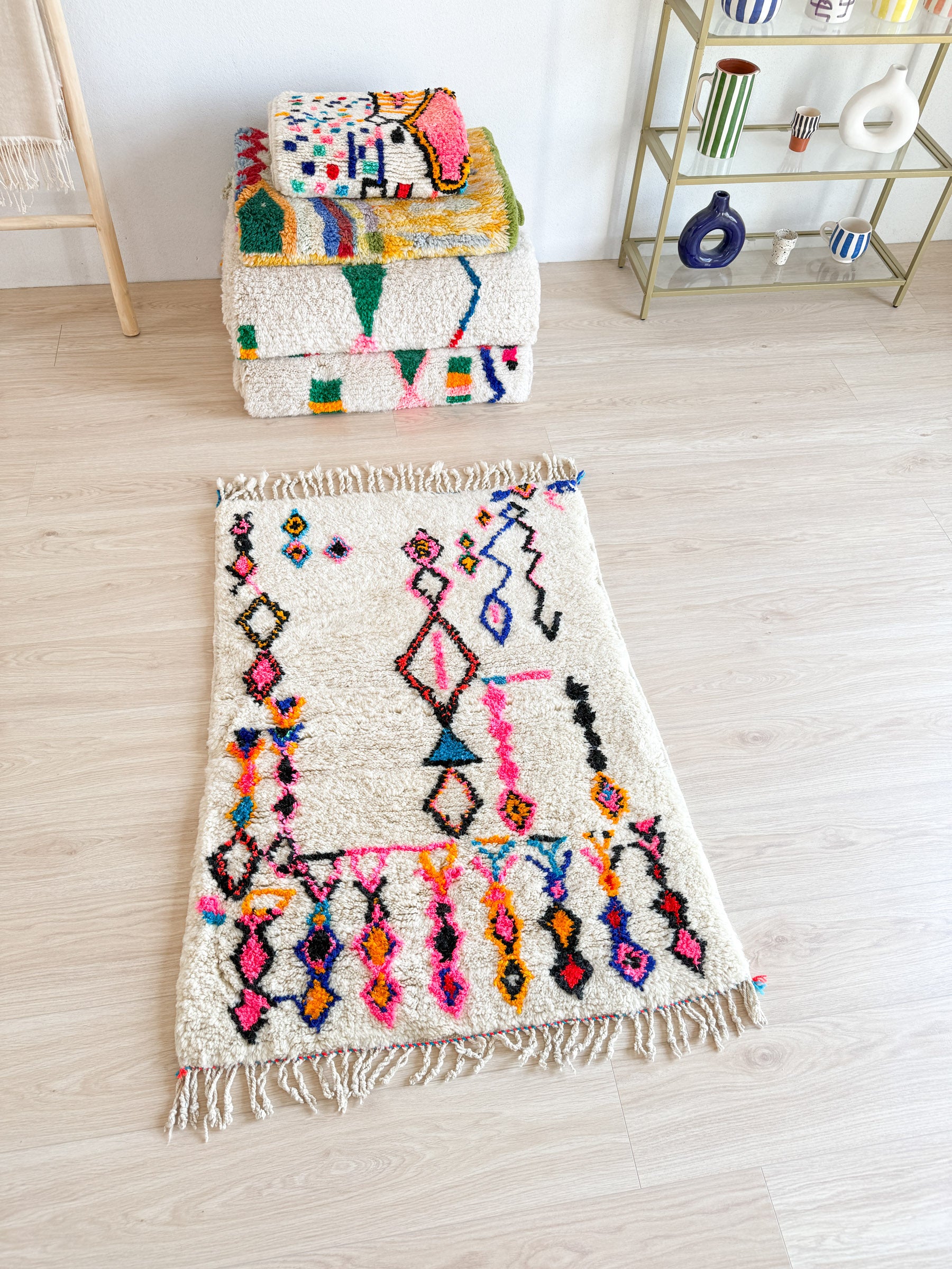 Bunter Berberteppich 87 x 141 cm - Nr. 1915