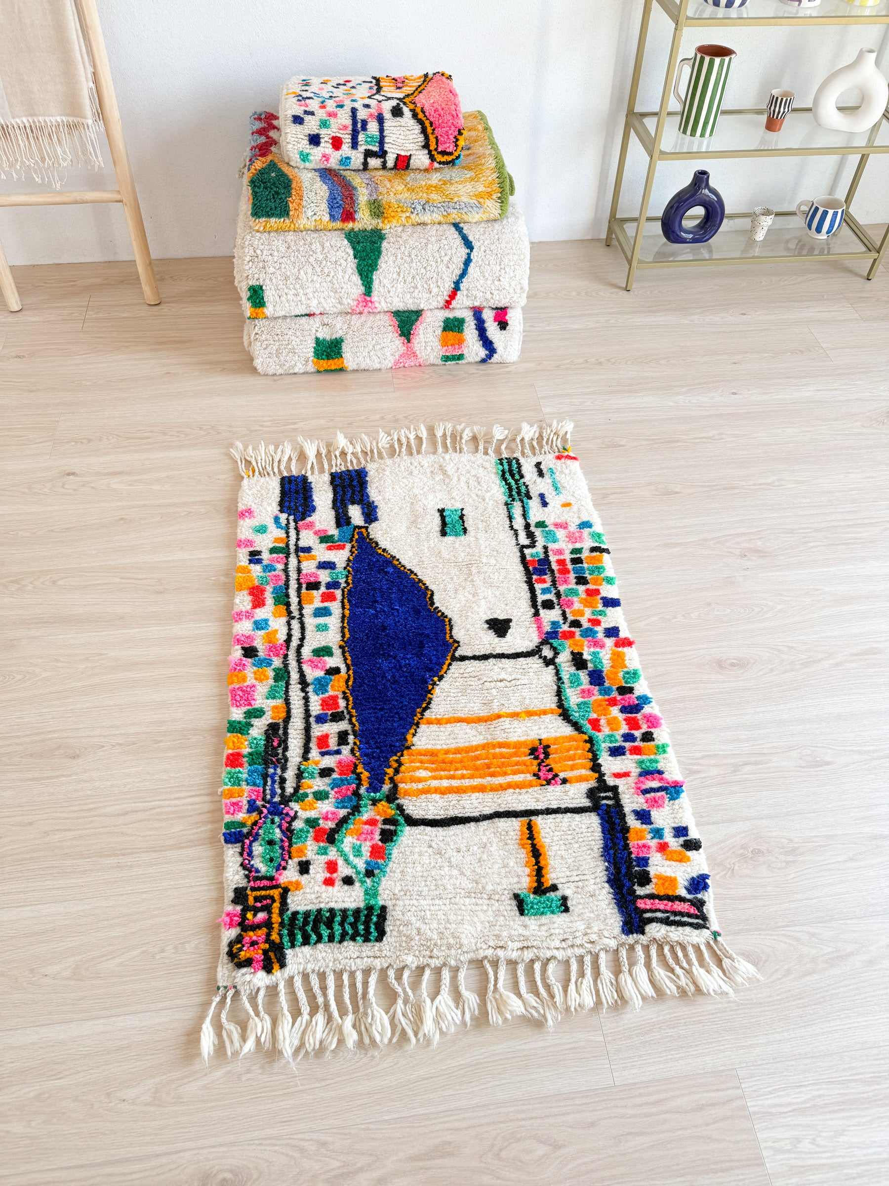 Tapis berbère coloré 84 x 140 cm - n°2085