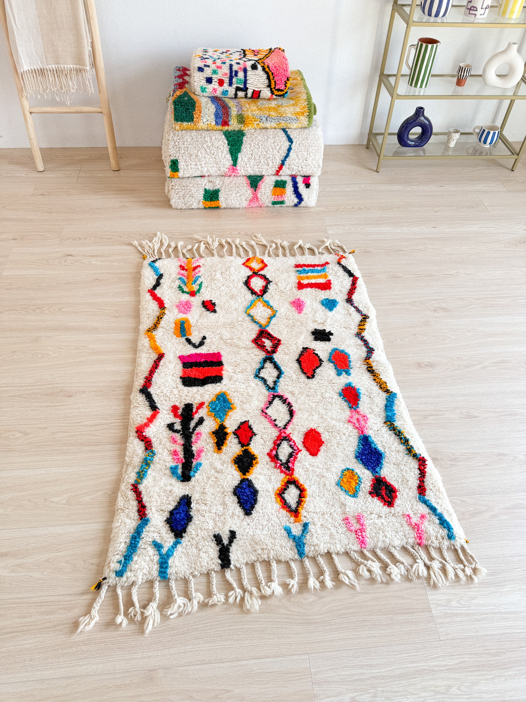 Bunter Berberteppich 97 x 150 cm - Nr. 2031