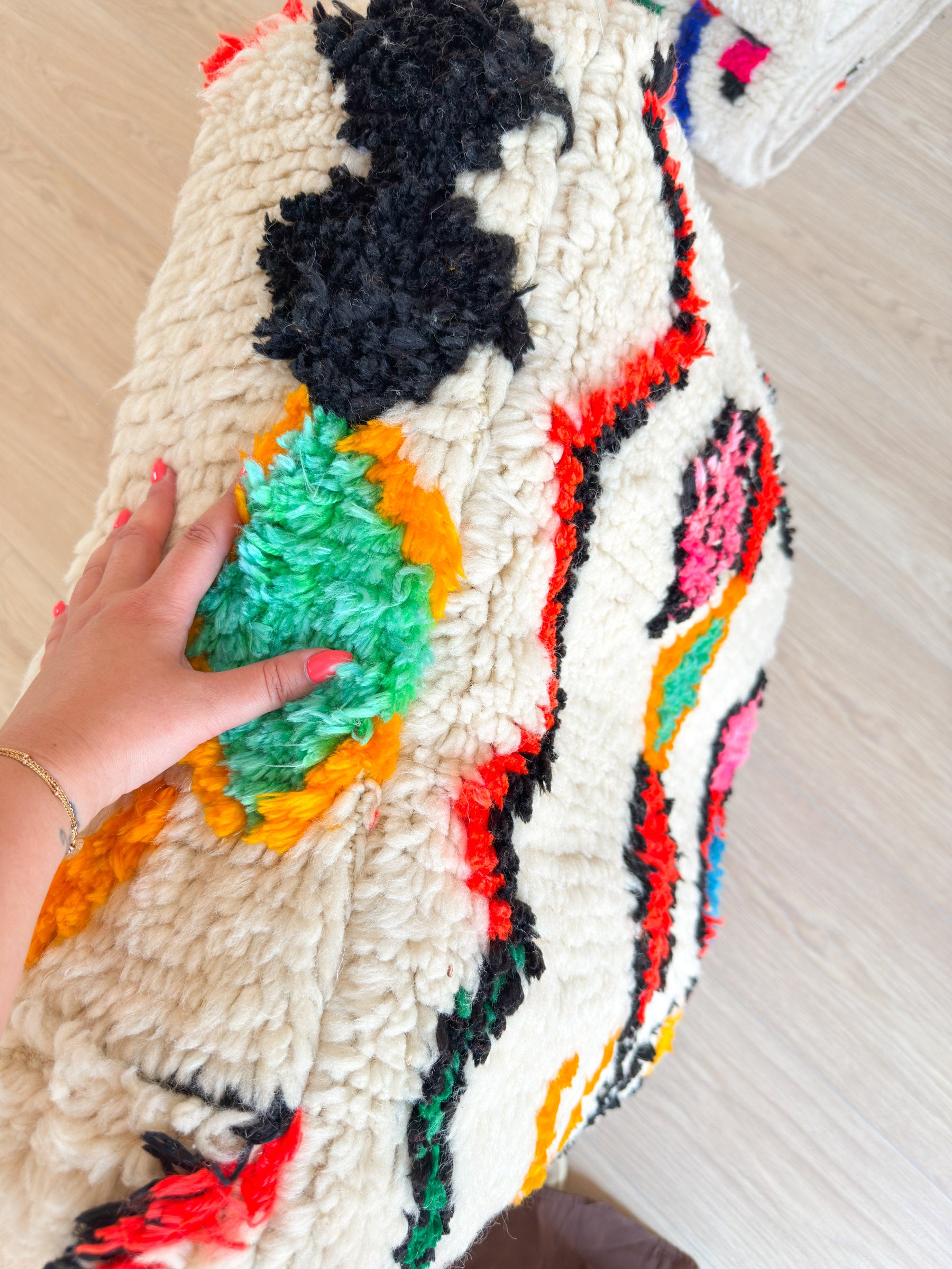 Moroccan pouf, colorful Berber pouf - 60 x 60 cm - n°41