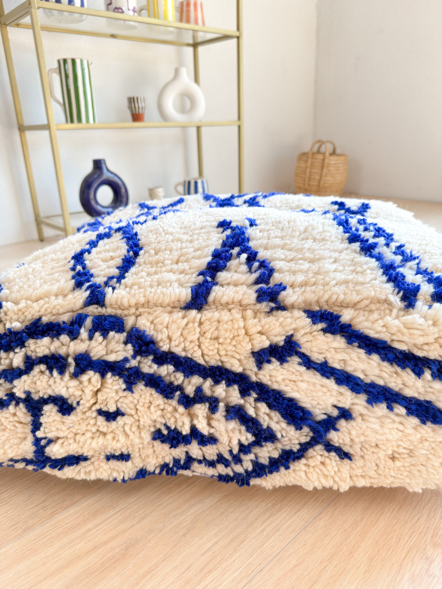 Pouf Marocain, pouf berbère coloré - 60 x 60 cm - n°44