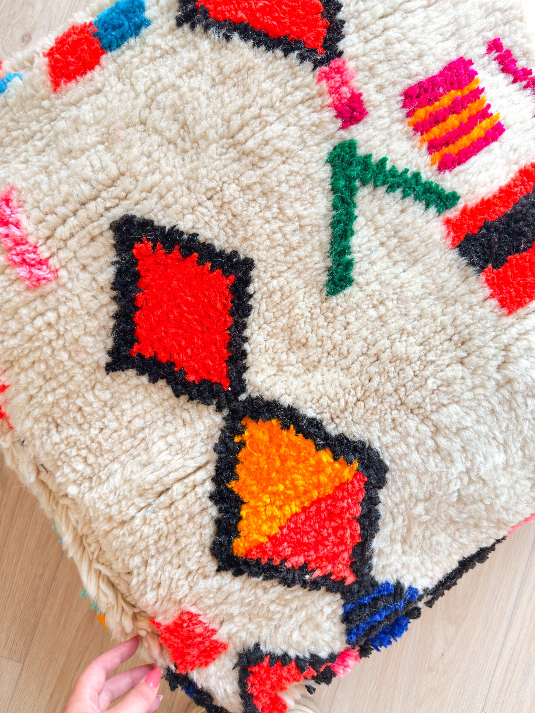 Pouf Marocain, pouf berbère coloré - 60 x 60 cm - n°45