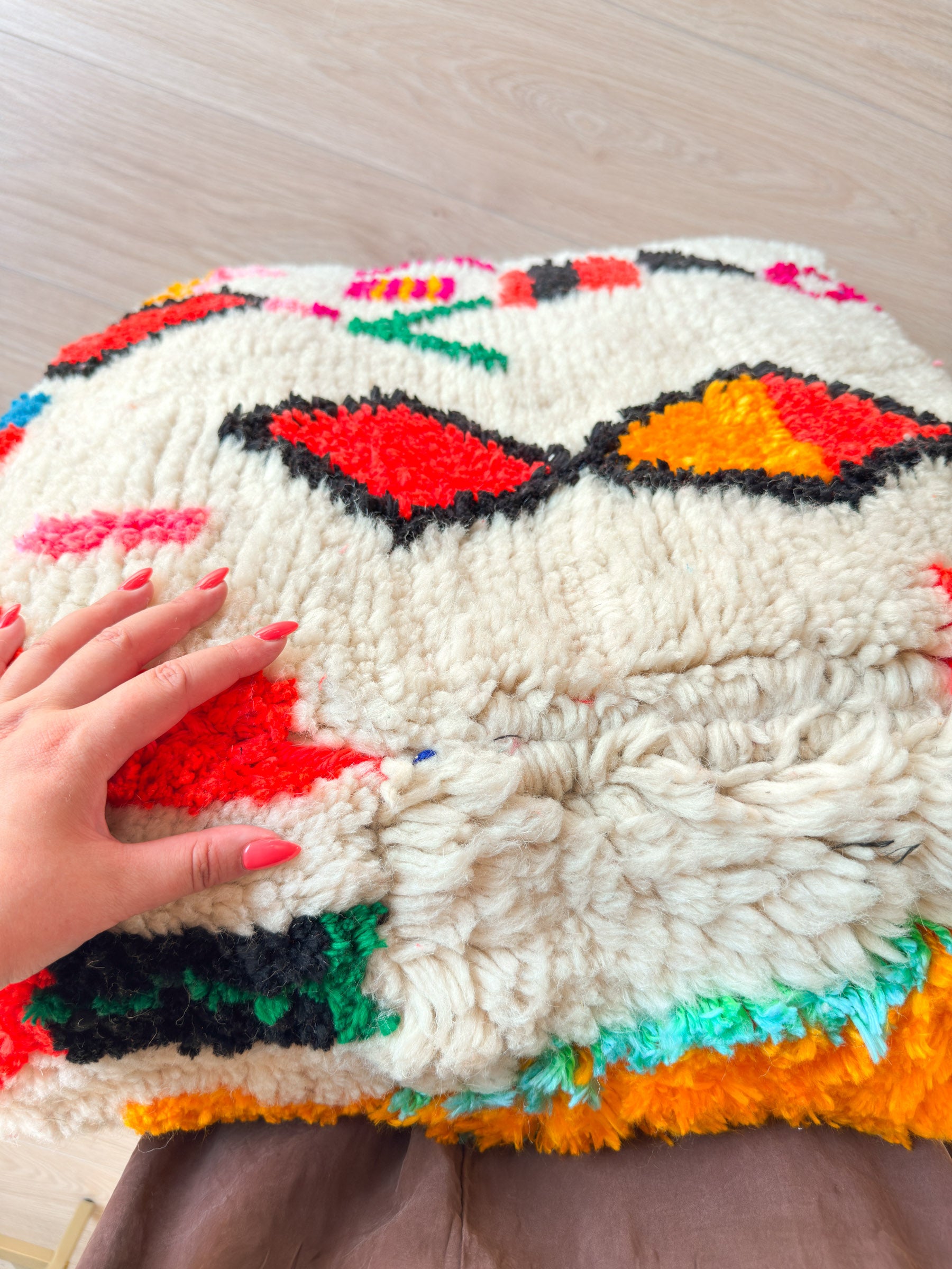 Pouf Marocain, pouf berbère coloré - 60 x 60 cm - n°45