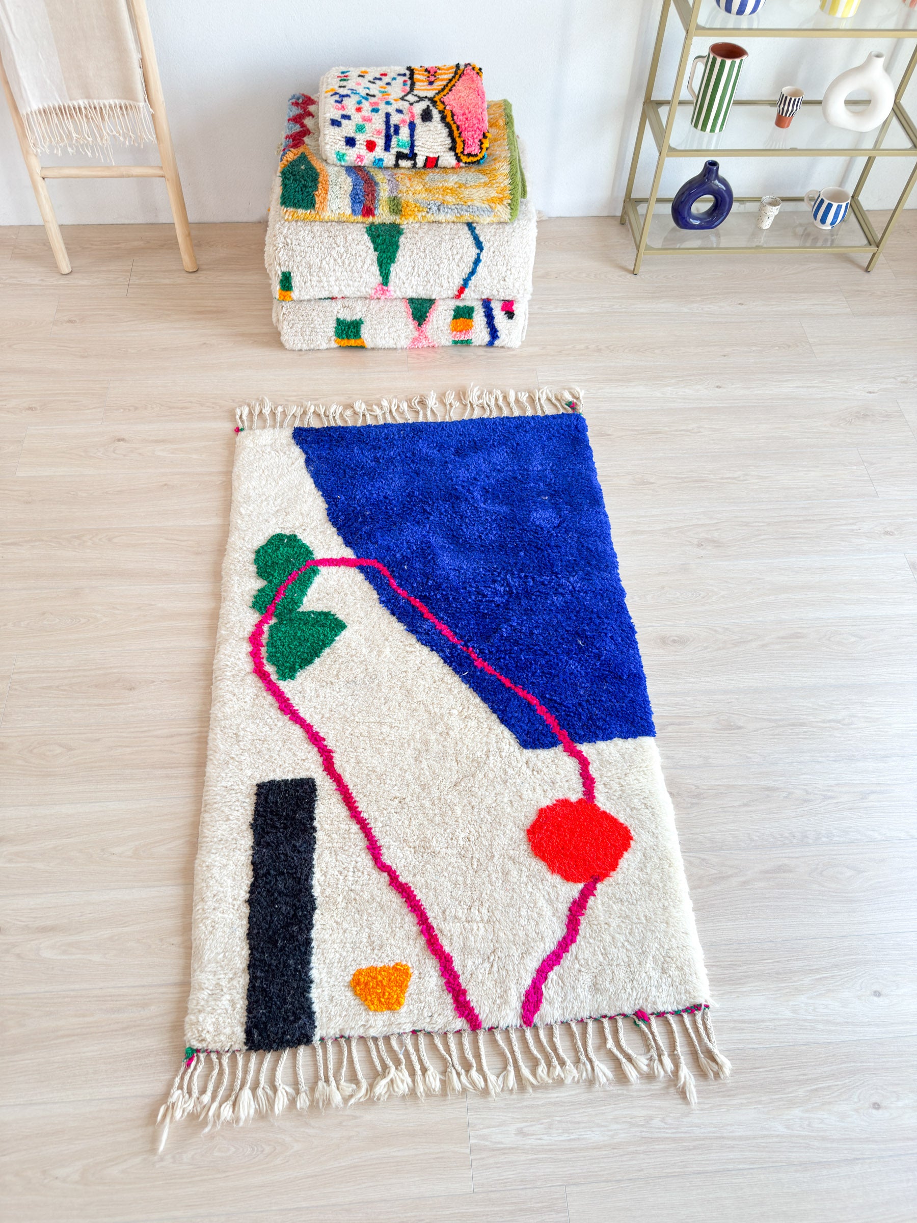 Bunter Berberteppich 103 x 183 cm - Nr. 2211