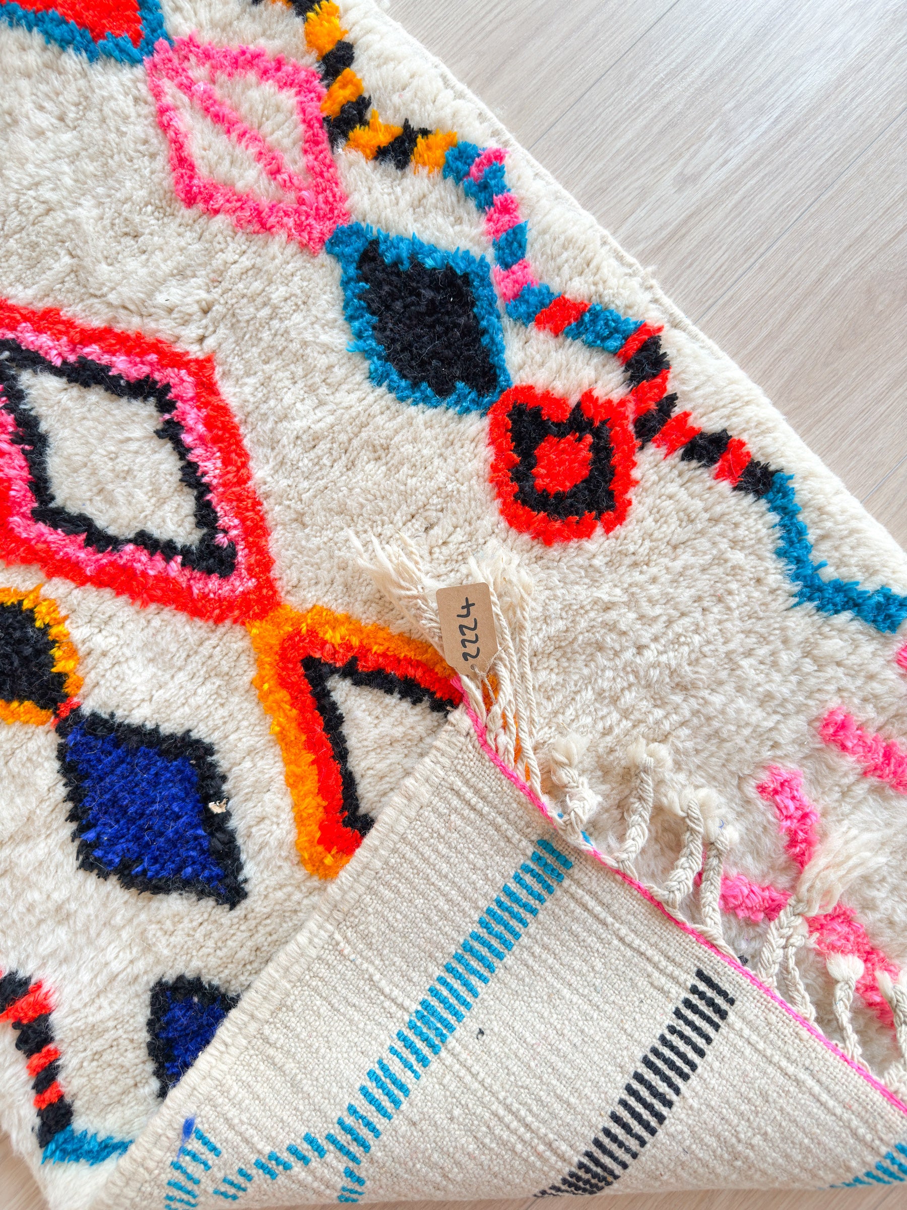 Farbenfroher Berber-Läuferteppich 81 x 299 cm - Nr. 2224