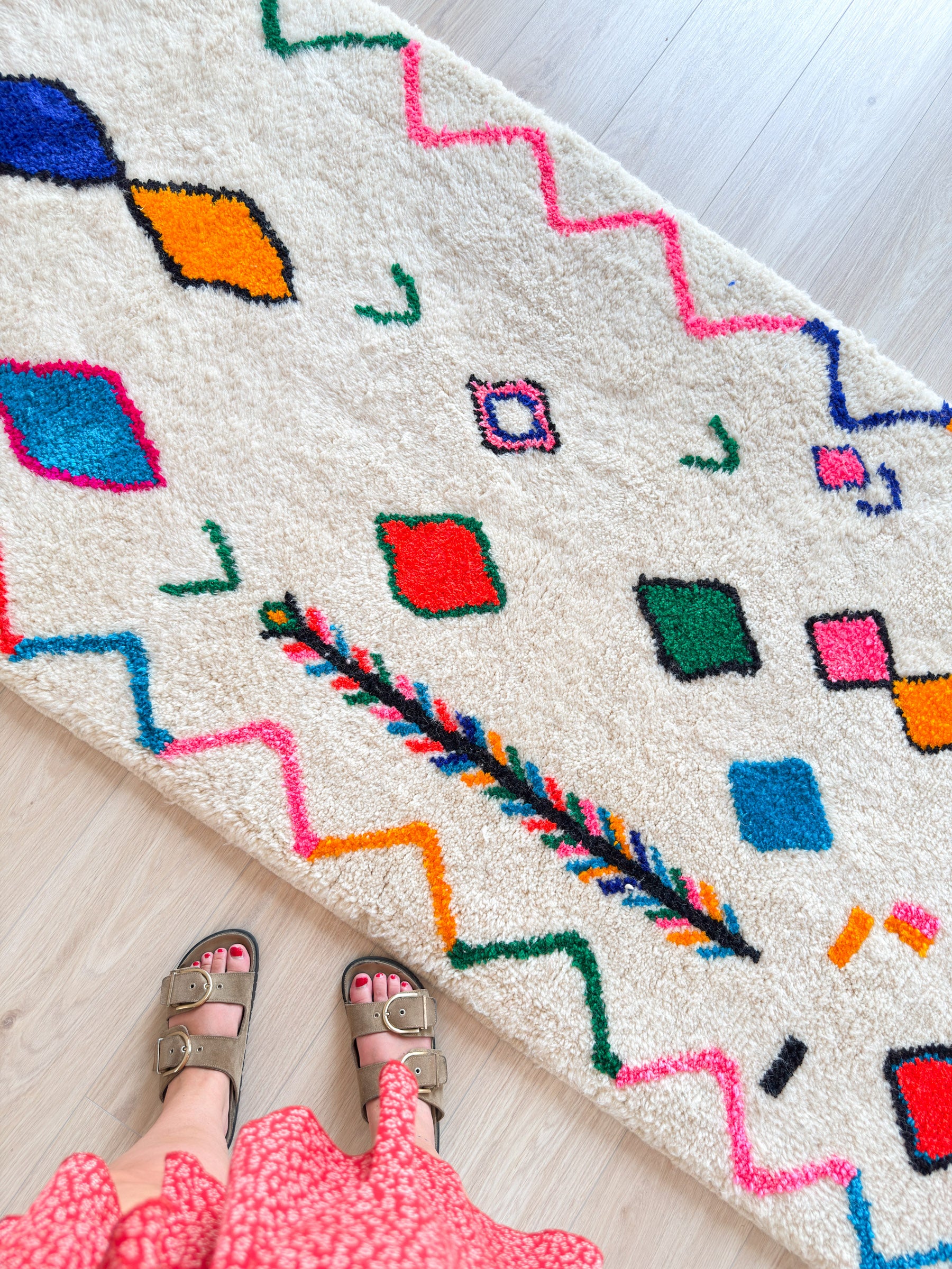 Farbenfroher Berber-Läuferteppich 108 x 347 cm - Nr. 2235