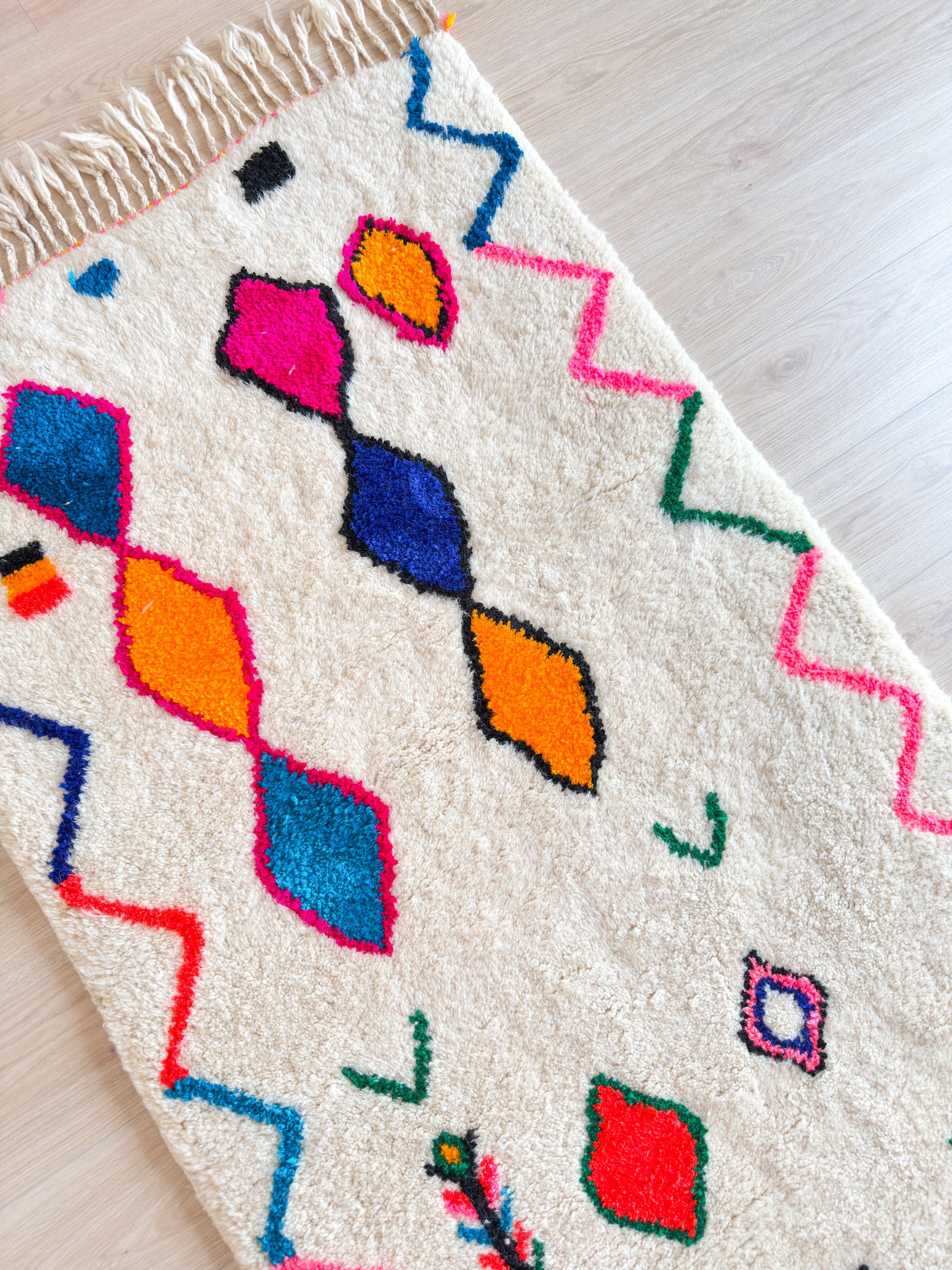 Farbenfroher Berber-Läuferteppich 108 x 347 cm - Nr. 2235