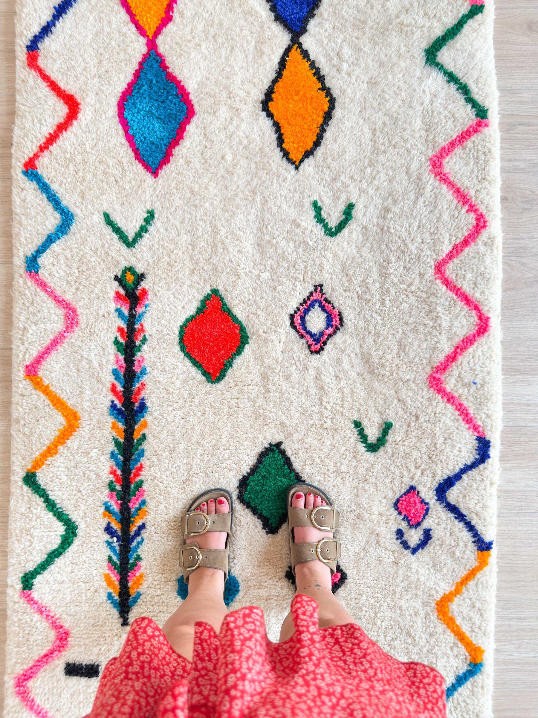 Tapis de couloir berbère coloré 108 x 347 cm - n°2235